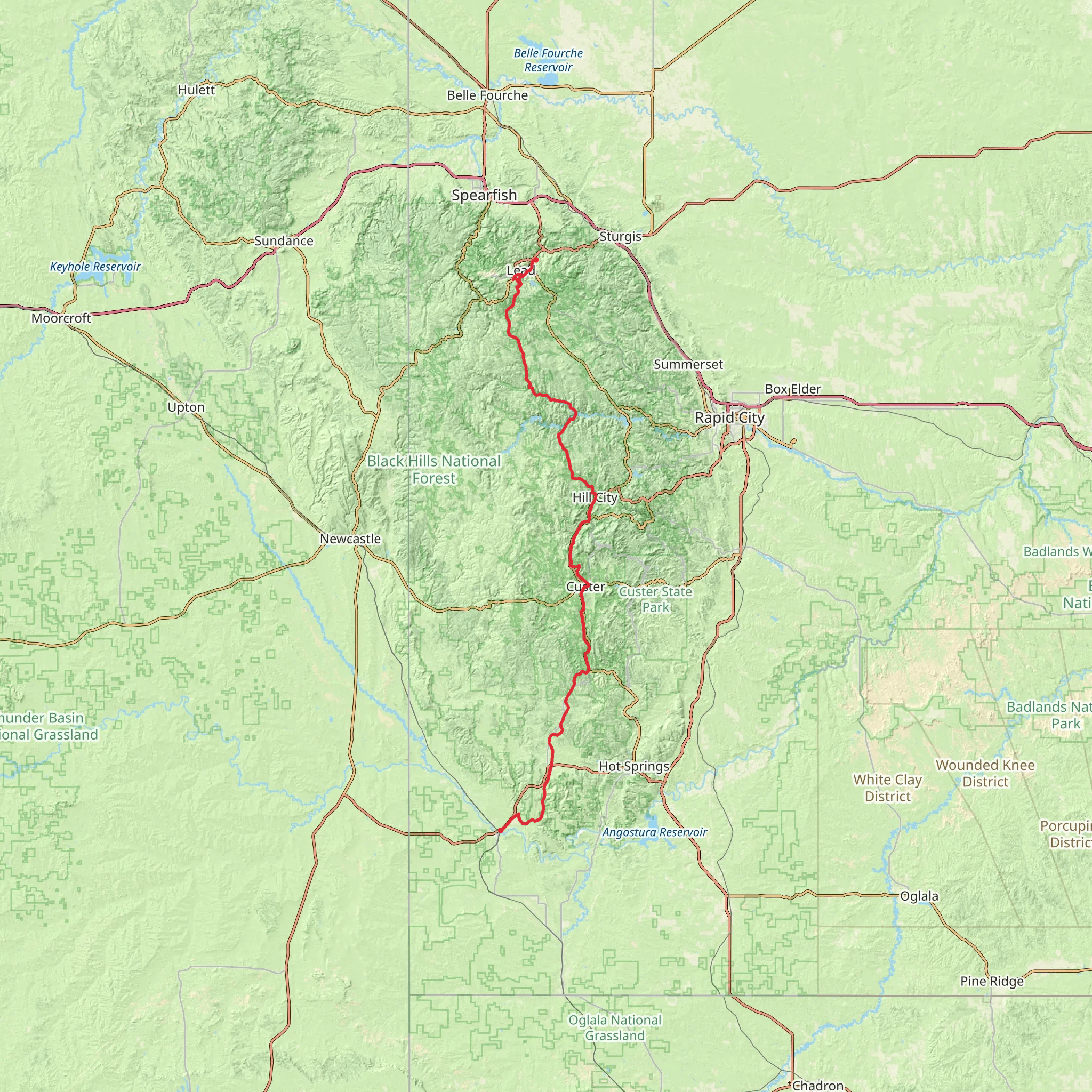George S Mickelson Trail mobile static map