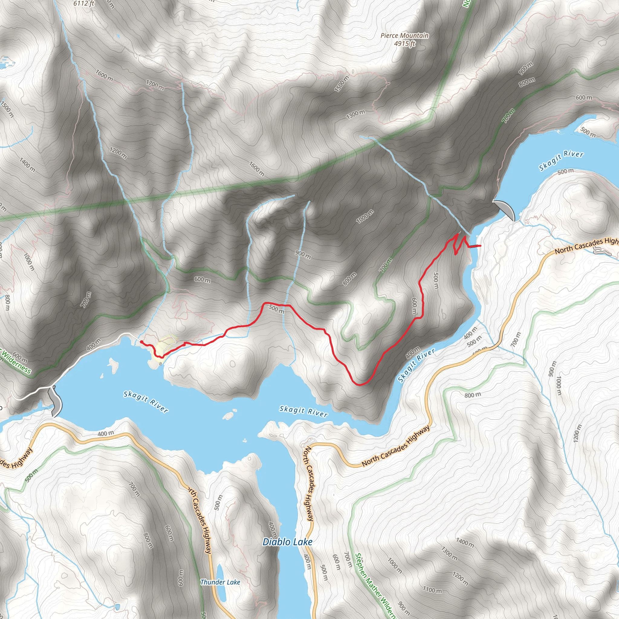 Diablo Lake Trail mobile static map