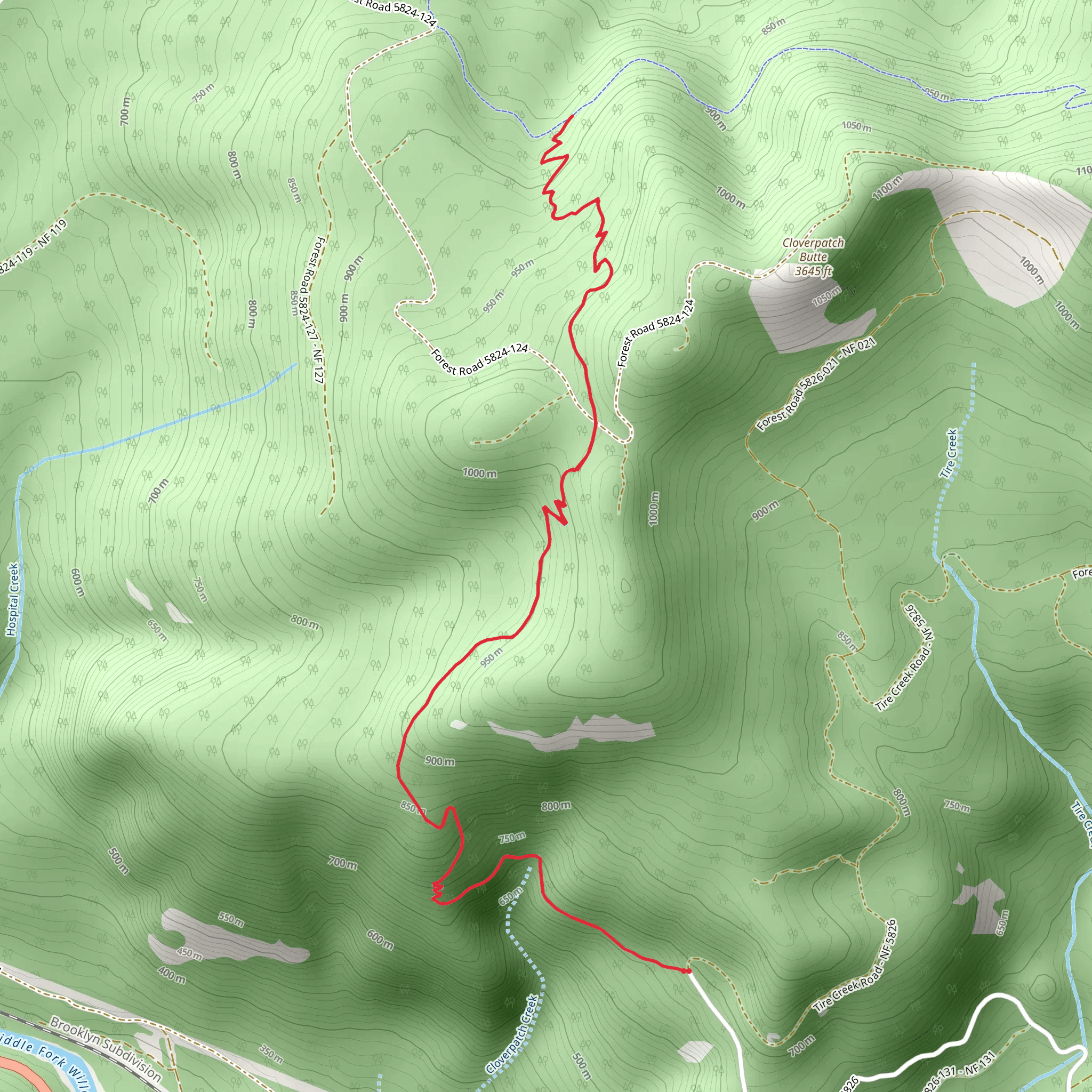 Cloverpatch Trail mobile static map