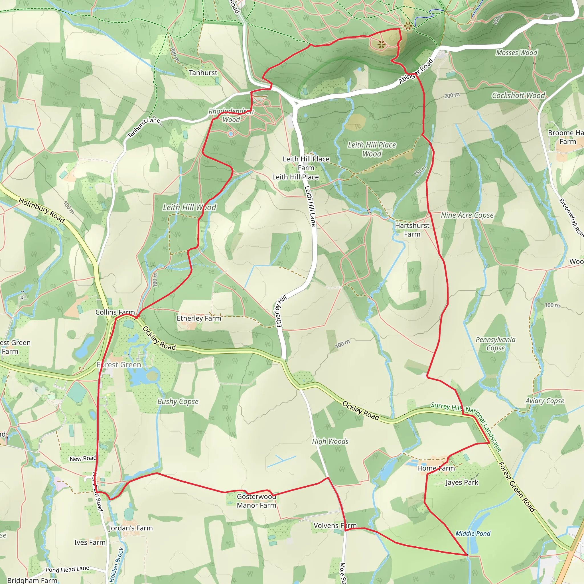 Forest Green Loop via Rhododendron Wood mobile static map