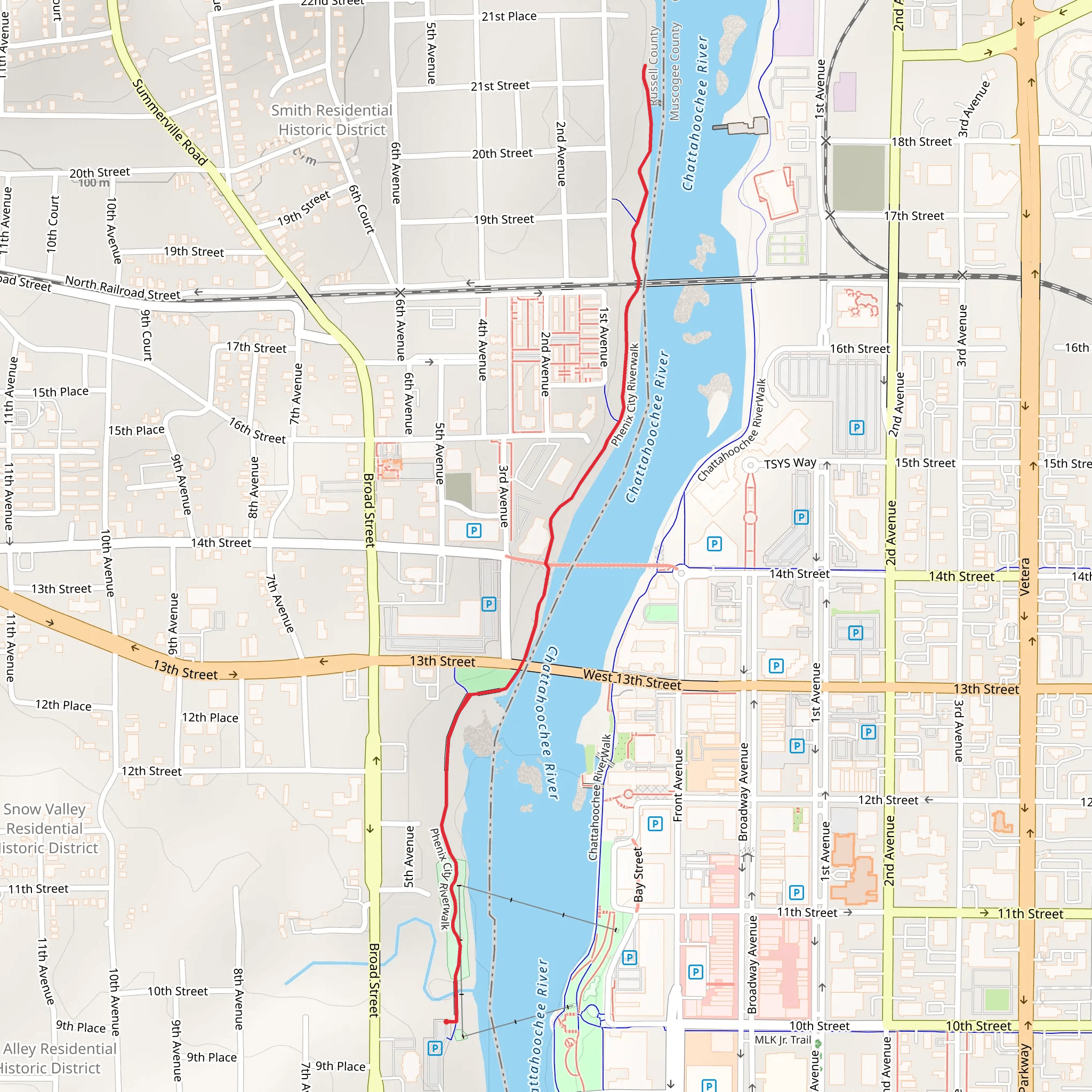 Phenix City Riverwalk mobile static map