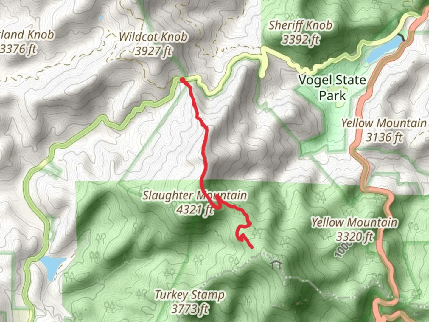 An image depicting the trail Coosa Backcountry - Duncan Ridge Trail and its surrounding area.