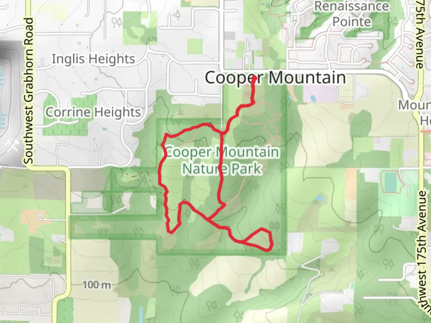 An image depicting the trail Big Prairie - Cooper Mountain Loop and its surrounding area.