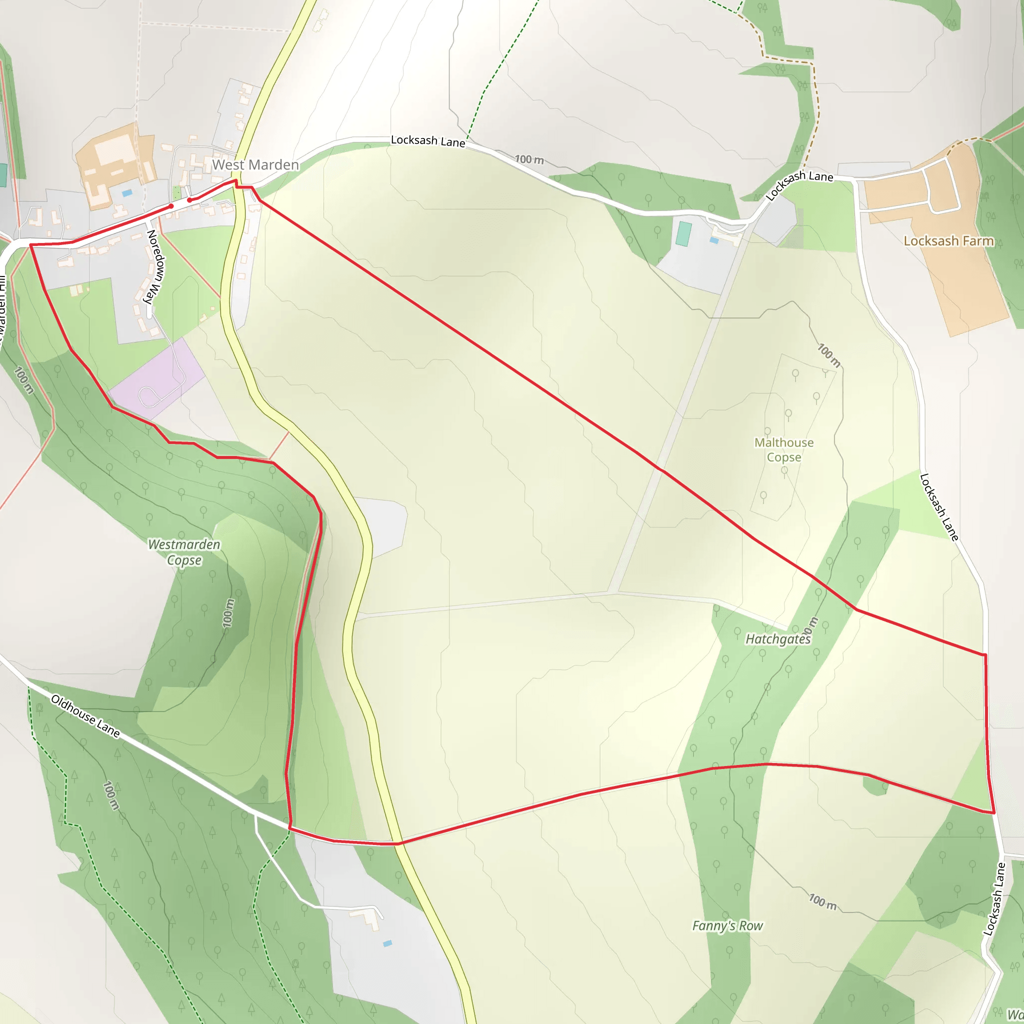 West Marden Walk mobile static map