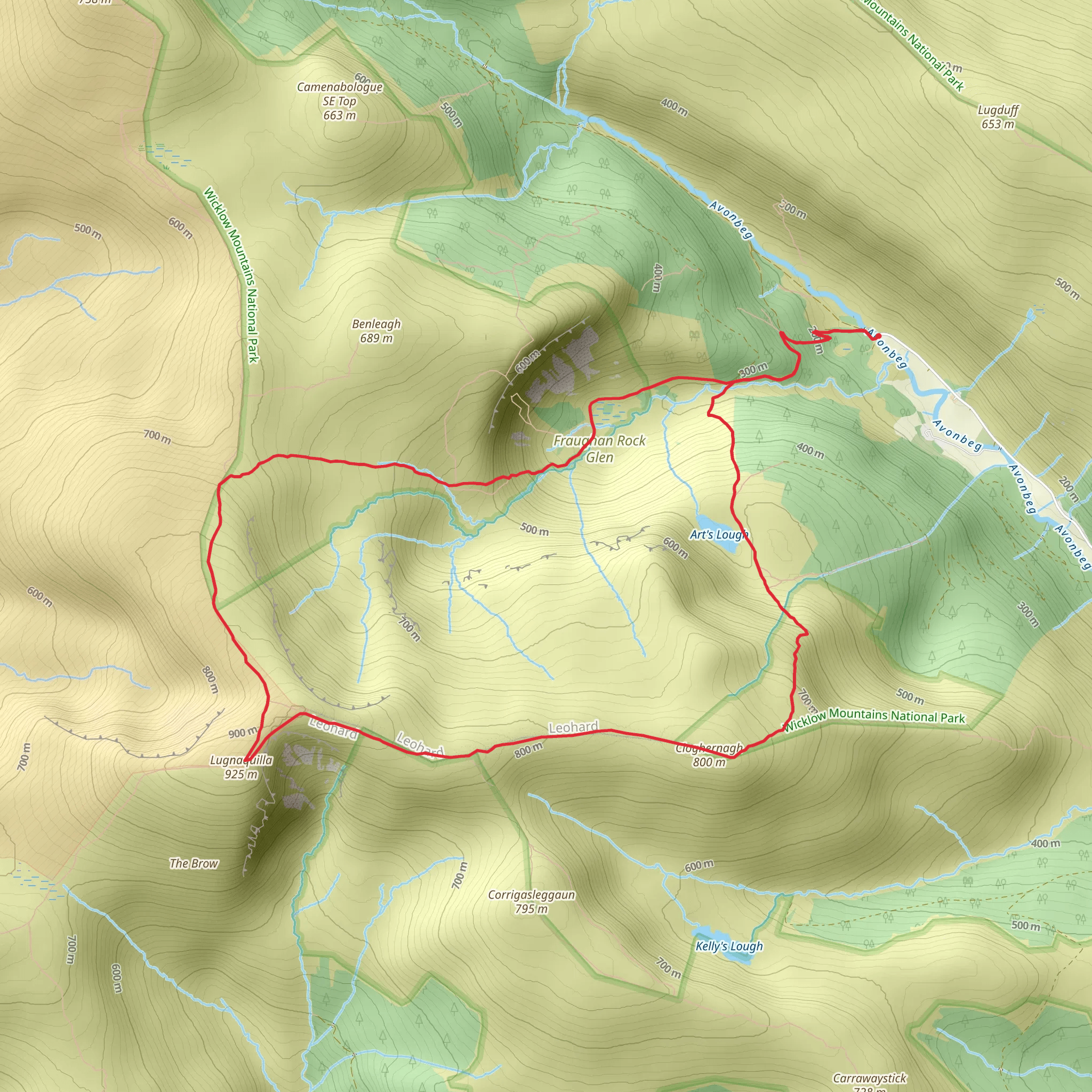 Lugnaquilla and Arts Lough Circular mobile static map