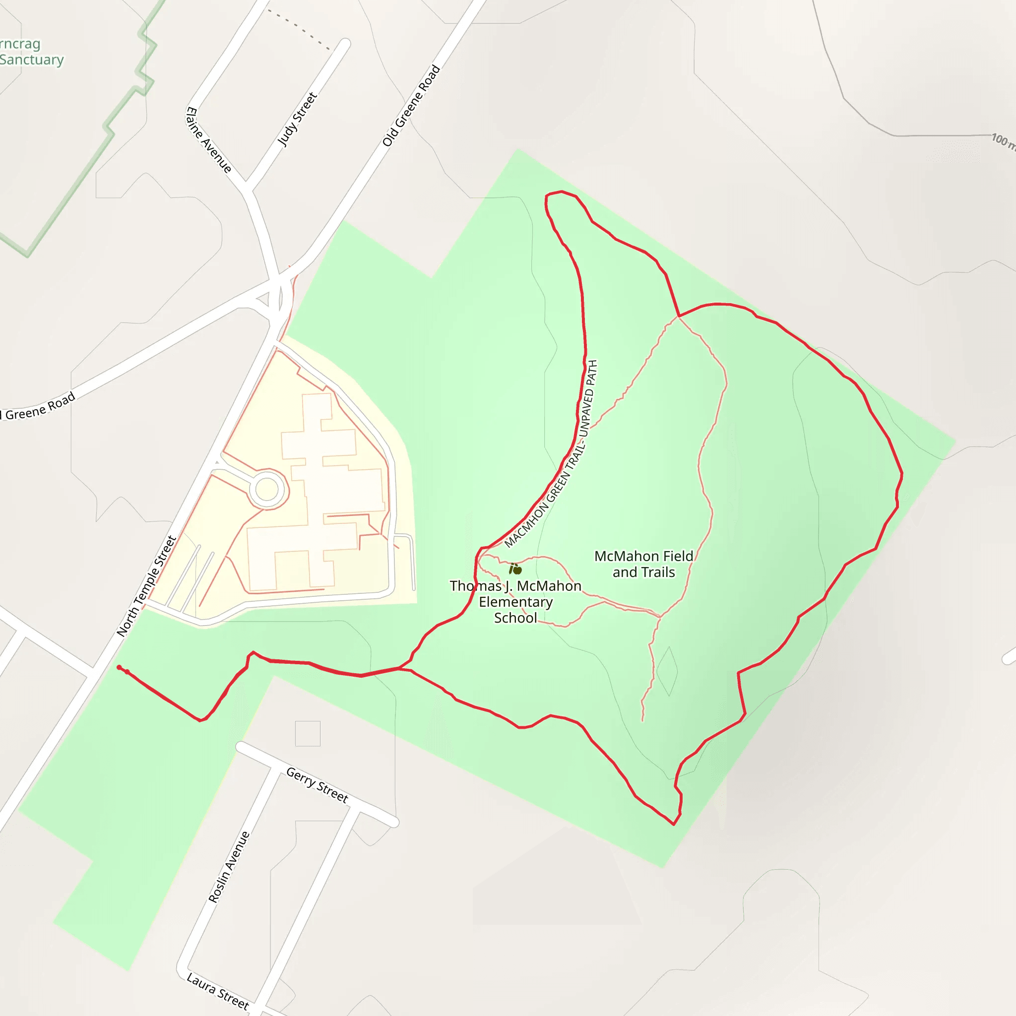 MACMHON GREEN TRAIL- UNPAVED PATH LOOP mobile static map