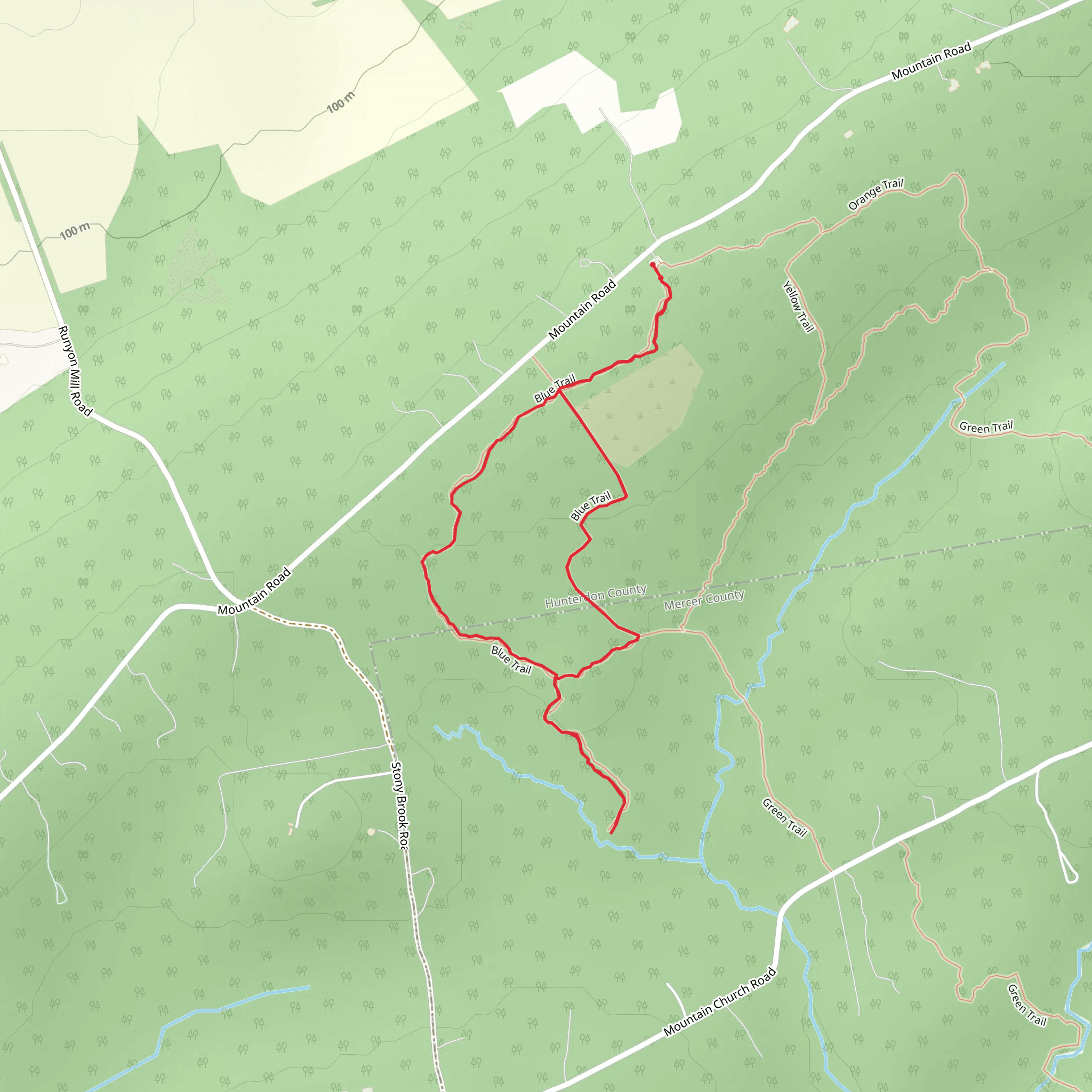Blue and Yellow Loop Trail mobile static map