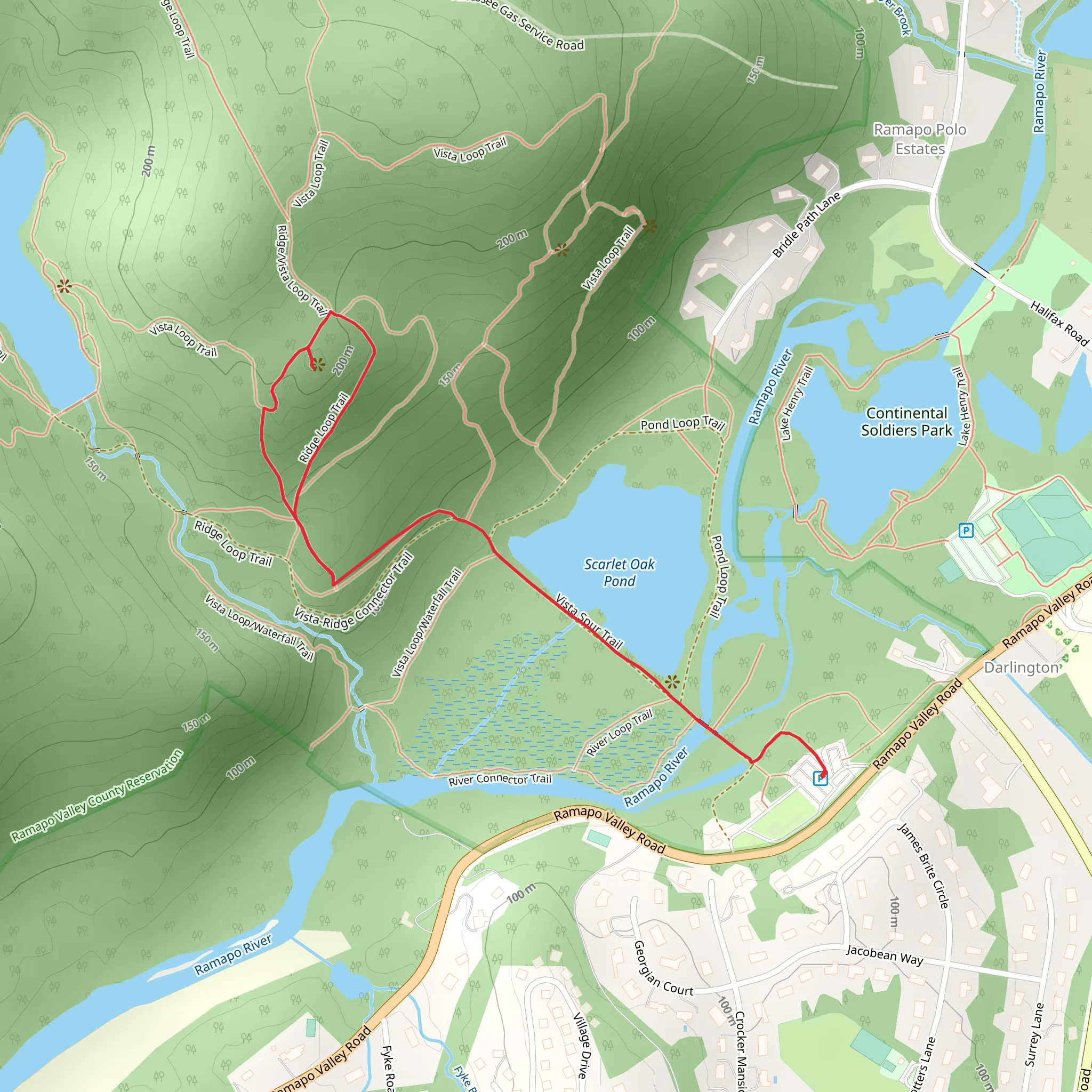 Vista and Ridge Loop mobile static map