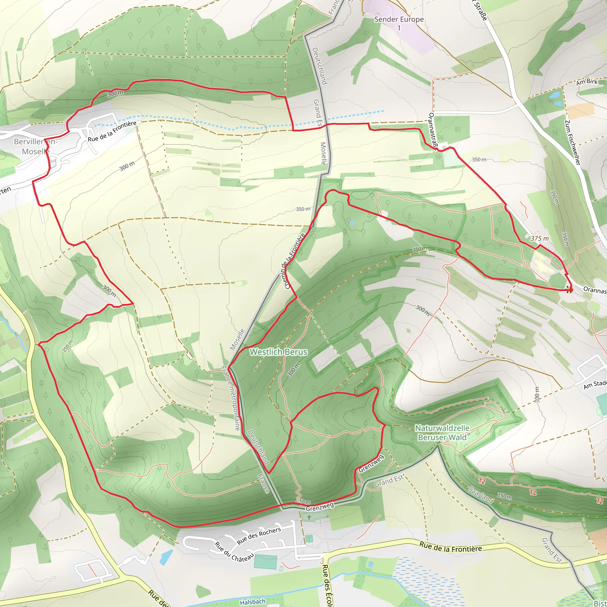 Berus Tafeltour Circle mobile static map