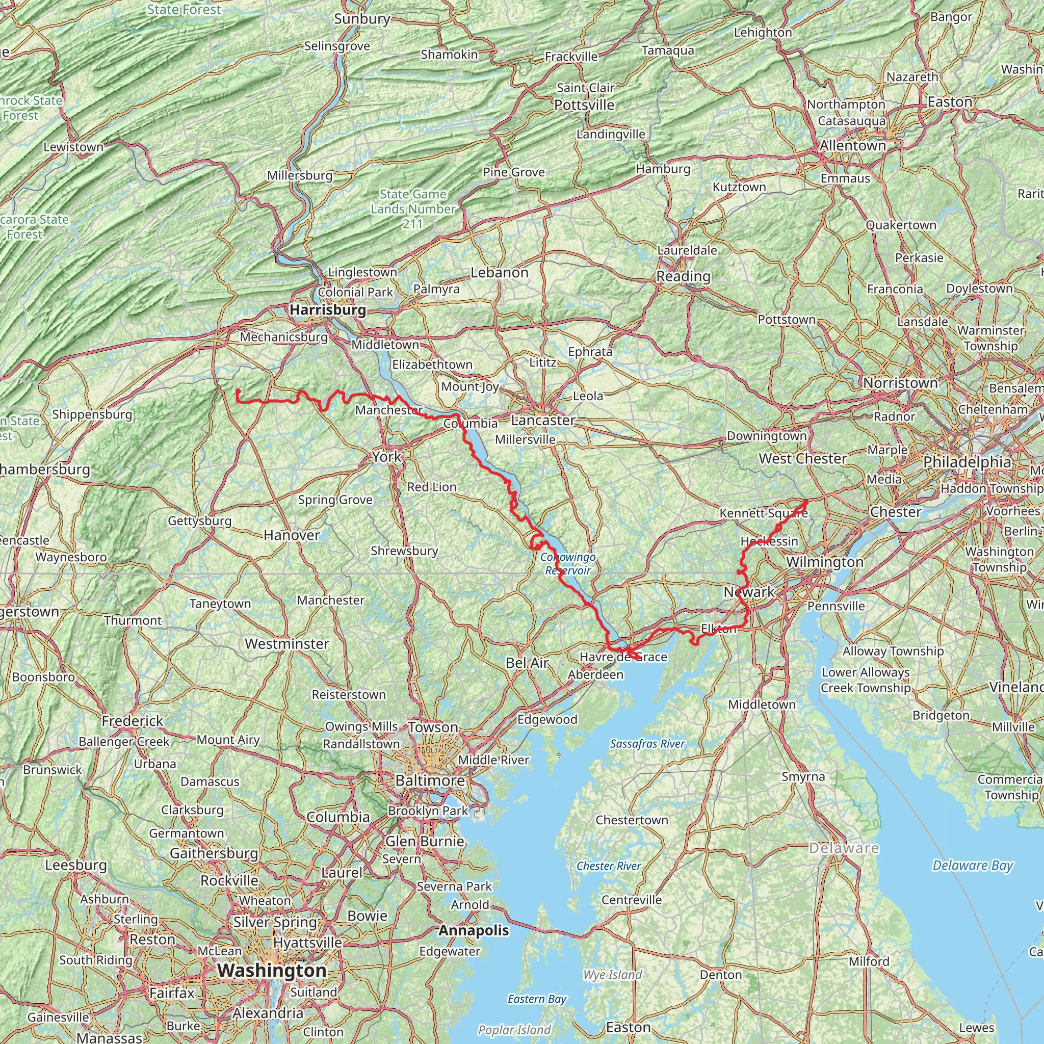 Mason - Dixon Trail mobile static map