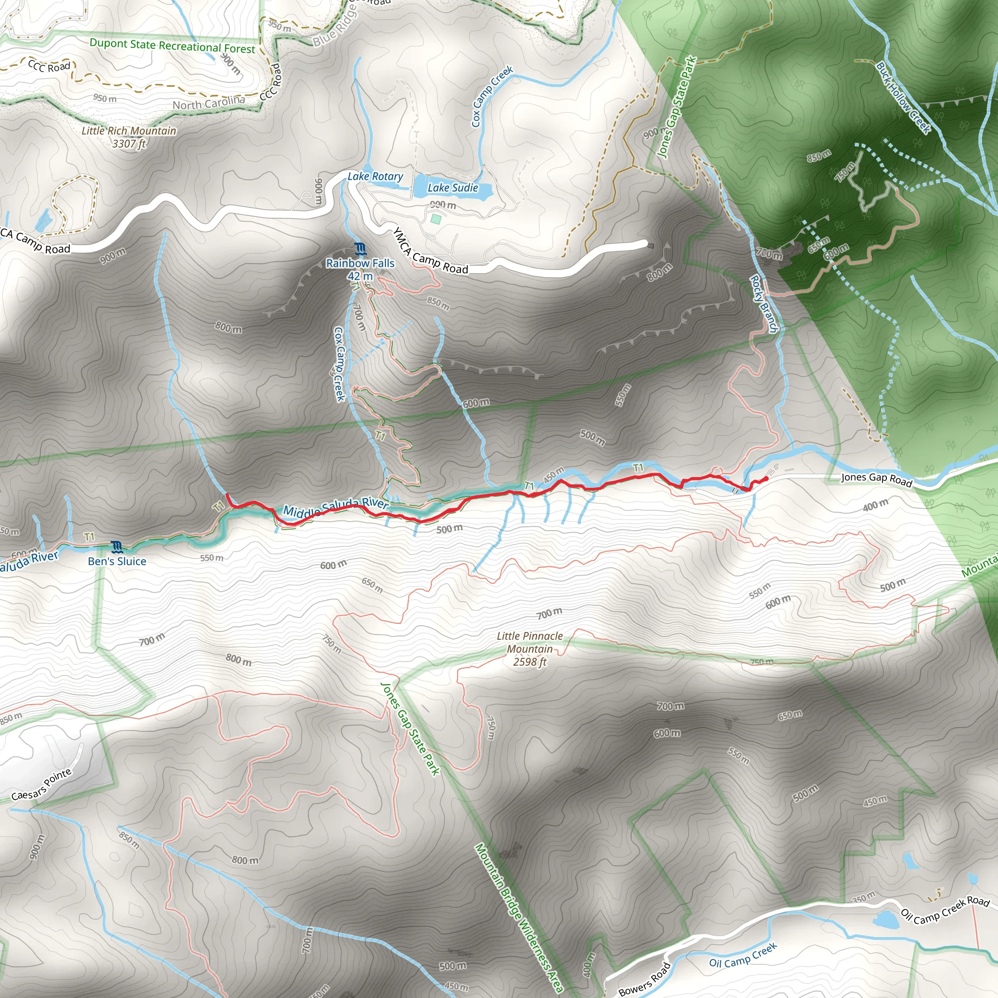 Jones Gap Trail mobile static map