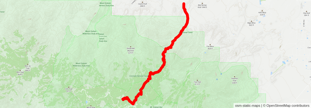 Southwestern Horseshoe Trail stage 110 Map