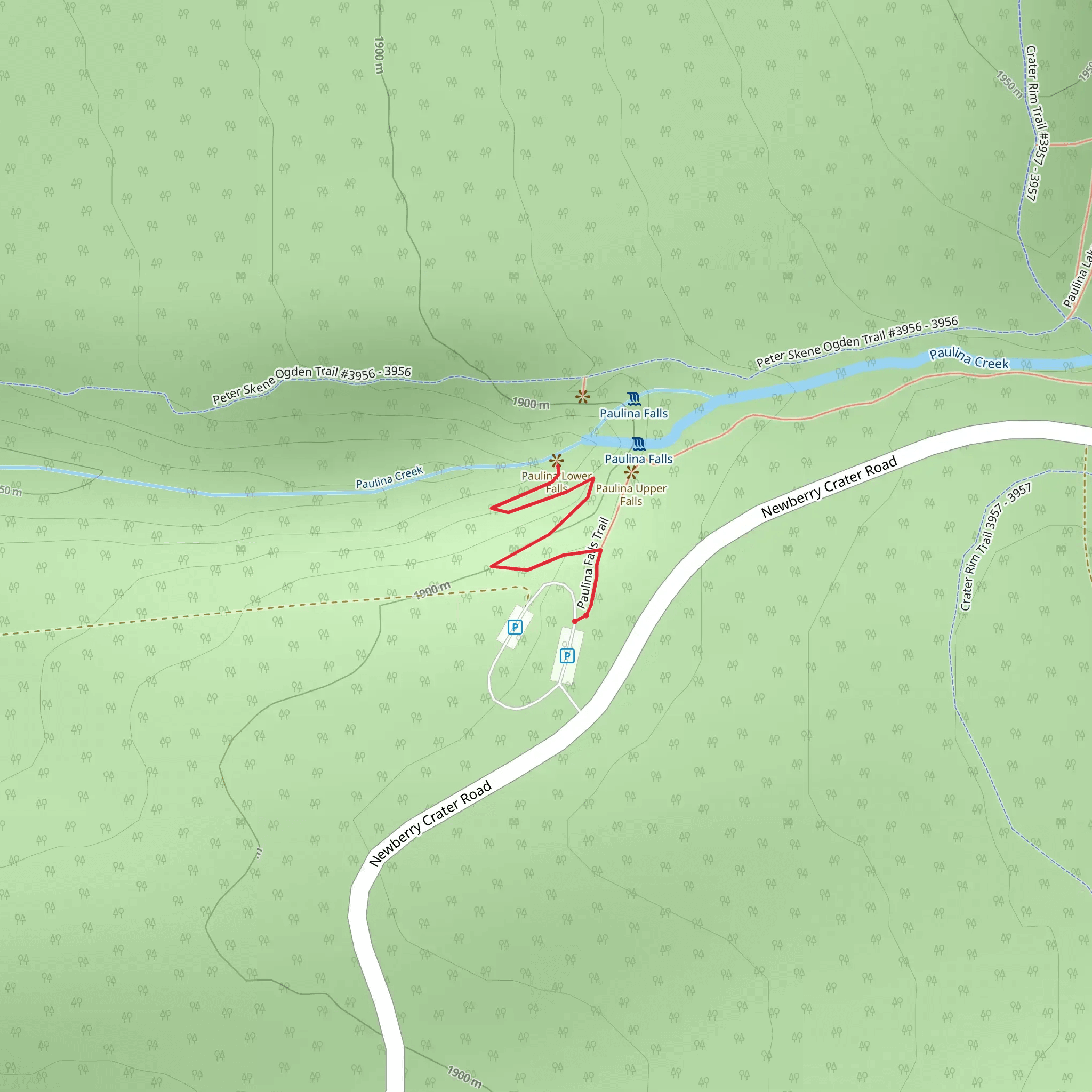 Lower Paulina Falls View Trail mobile static map