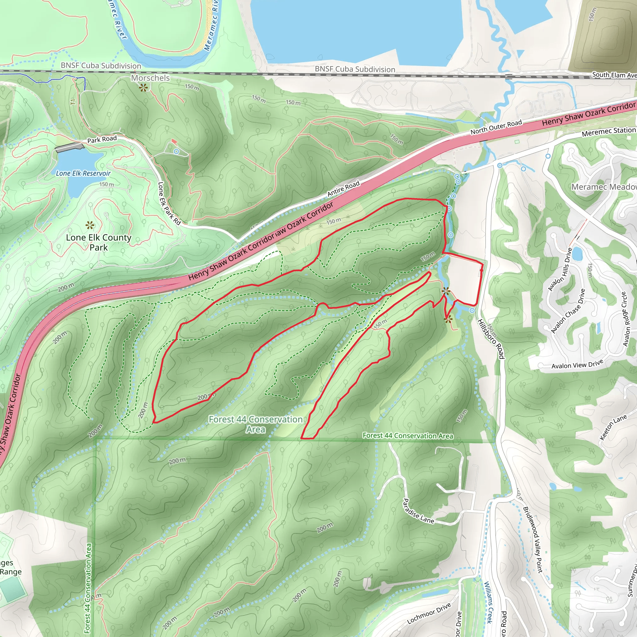 Dogwood Ridge Trail - Yellow Trail mobile static map