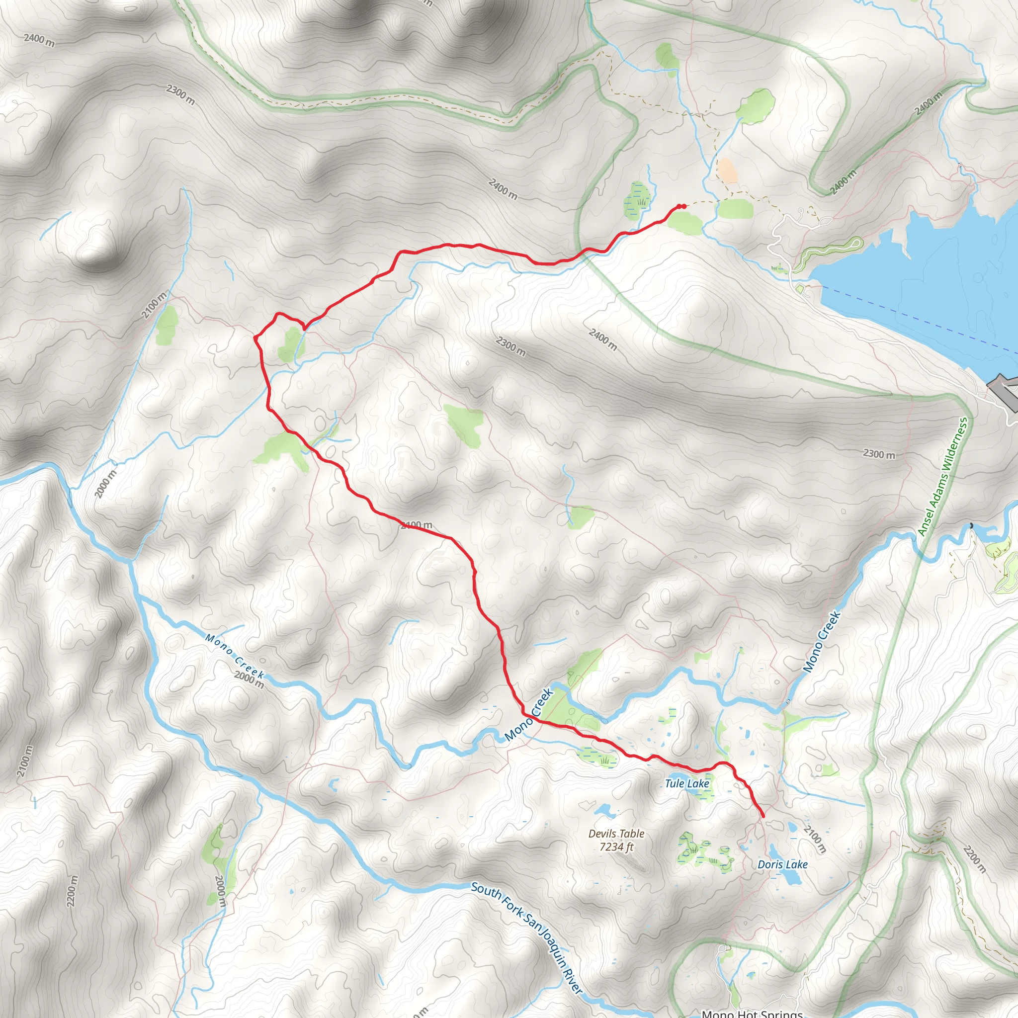 Tule Lake via Warm Creek Trail mobile static map