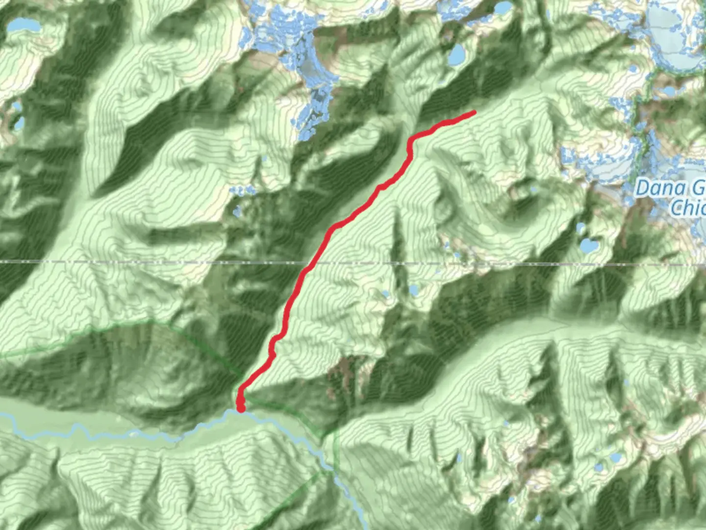 An image depicting the trail Downey Creek and its surrounding area.