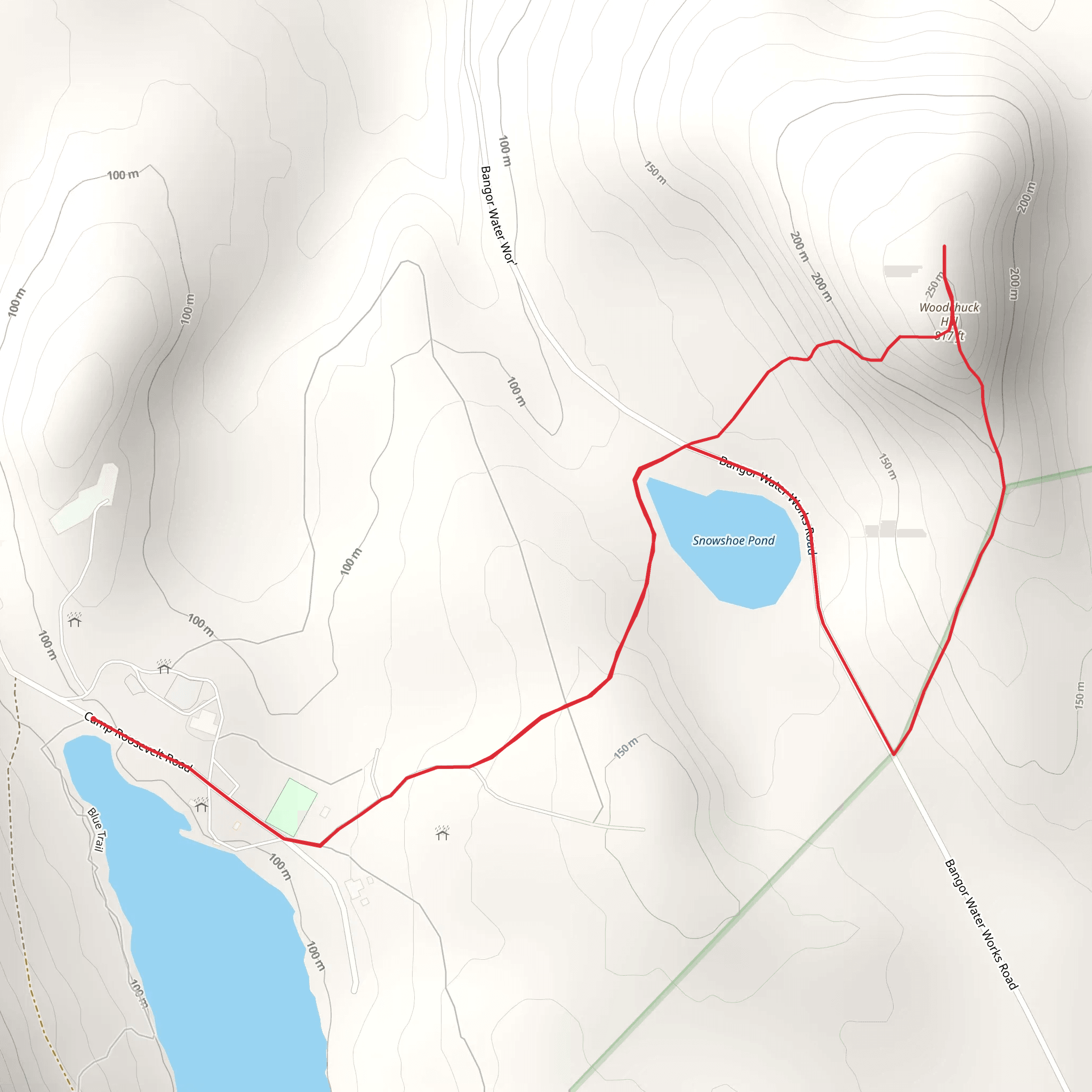 Woodchuck Hill - Snowshoe PondLoop mobile static map