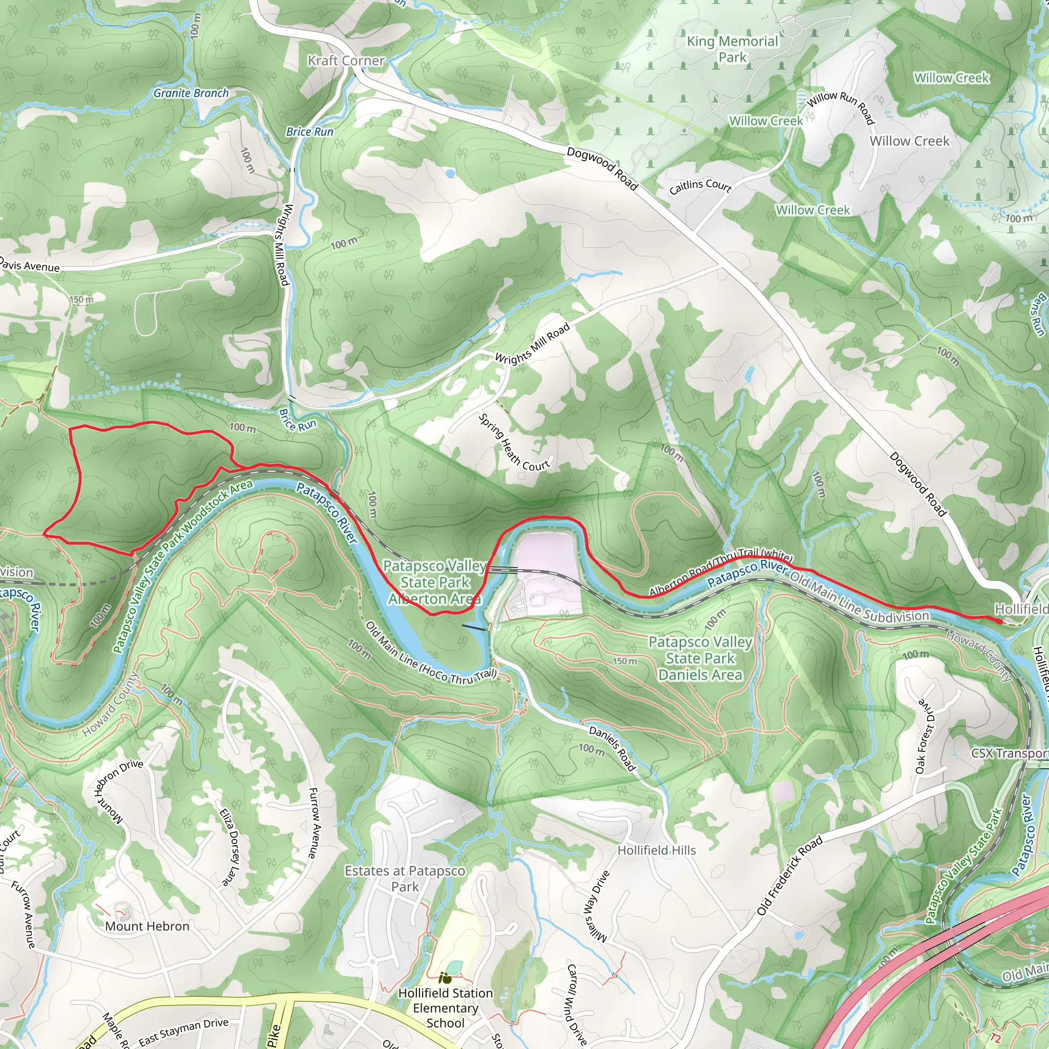 Patapsco Traverse and Double Trouble Loop mobile static map
