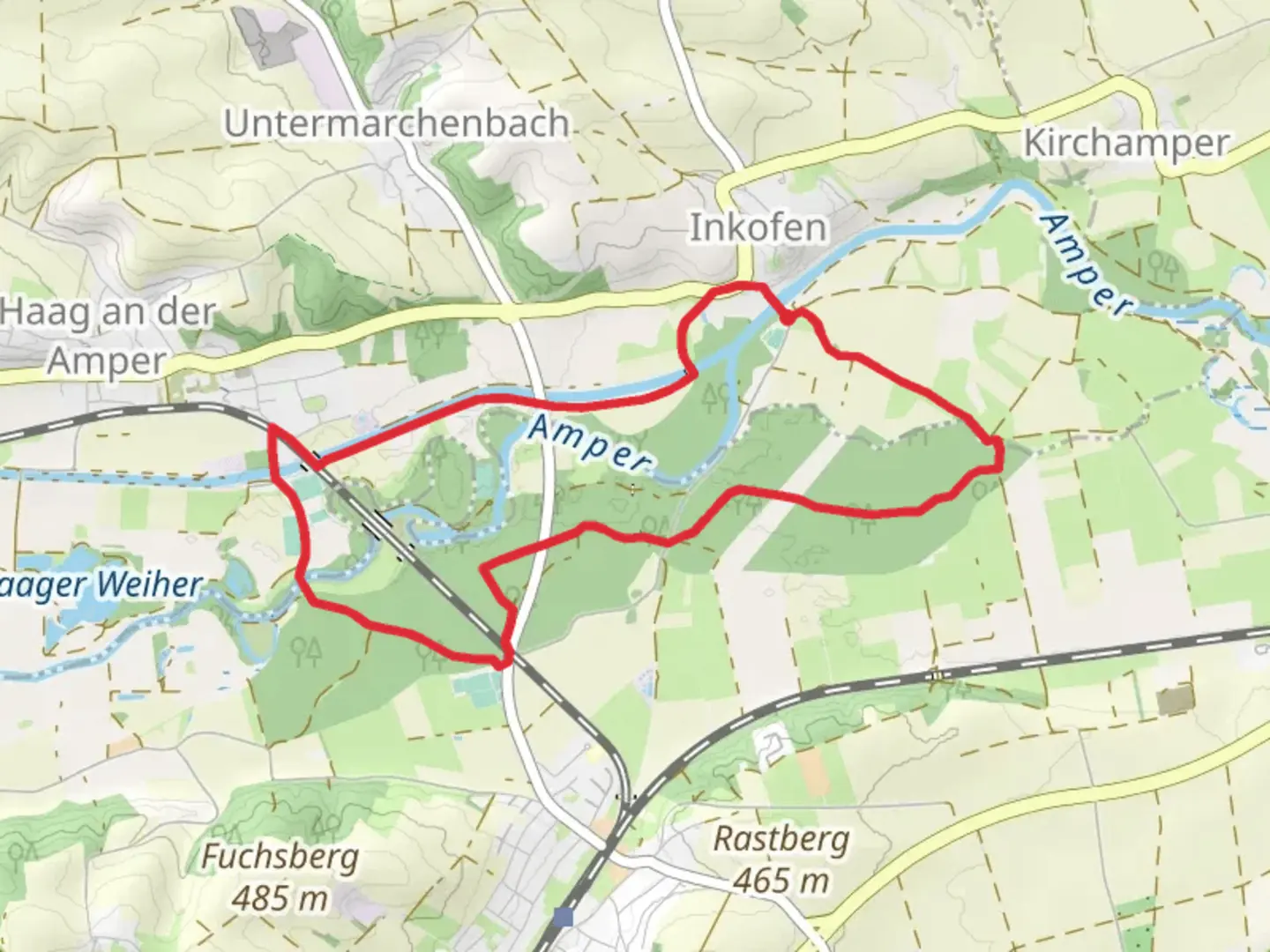 An image depicting the trail Hagenau Loop and its surrounding area.