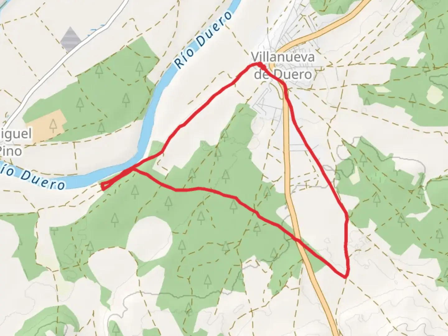 An image depicting the trail Through the Cerviguera and its Cañadas PR VA 54 and its surrounding area.