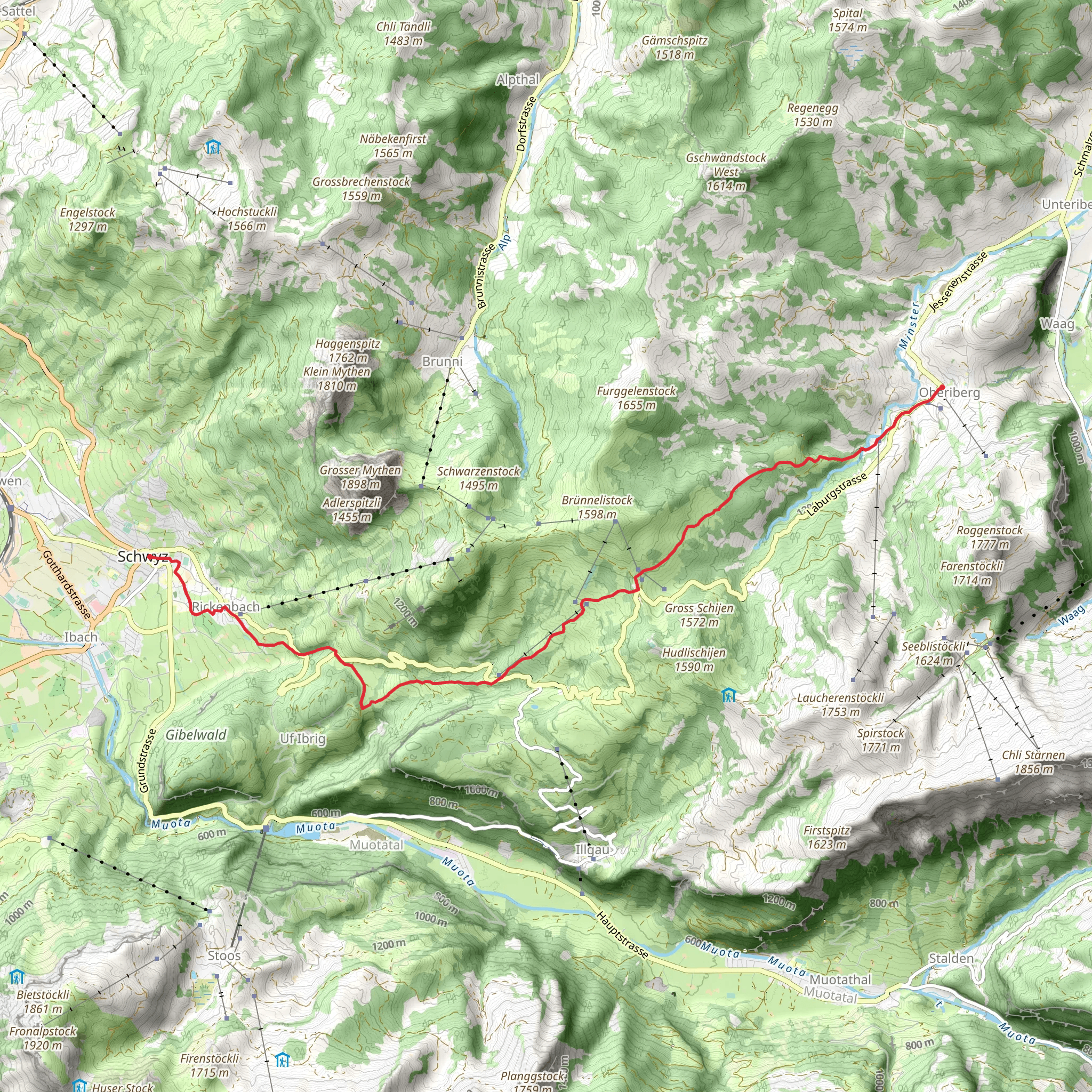 Alter Schwyzerweg mobile static map