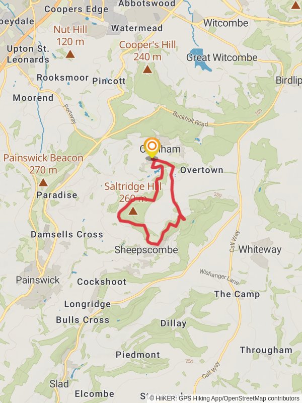 Cranham via Sheepscombe Circular mobile static map