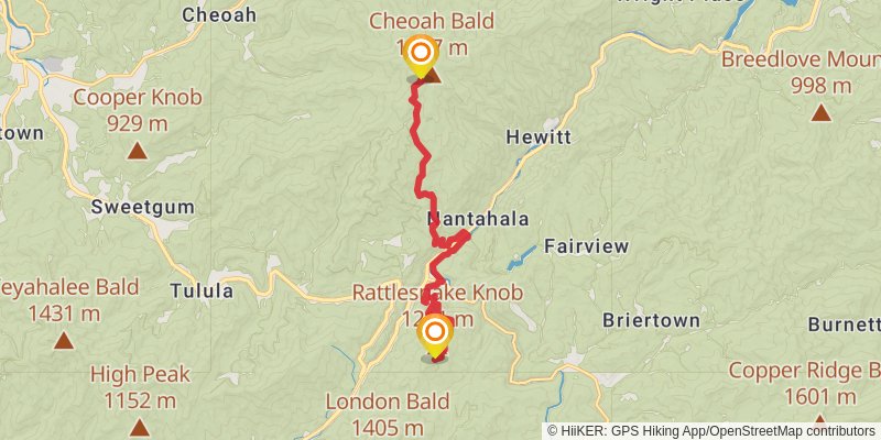 Southeastern Serpentine Trail stage 19 Map