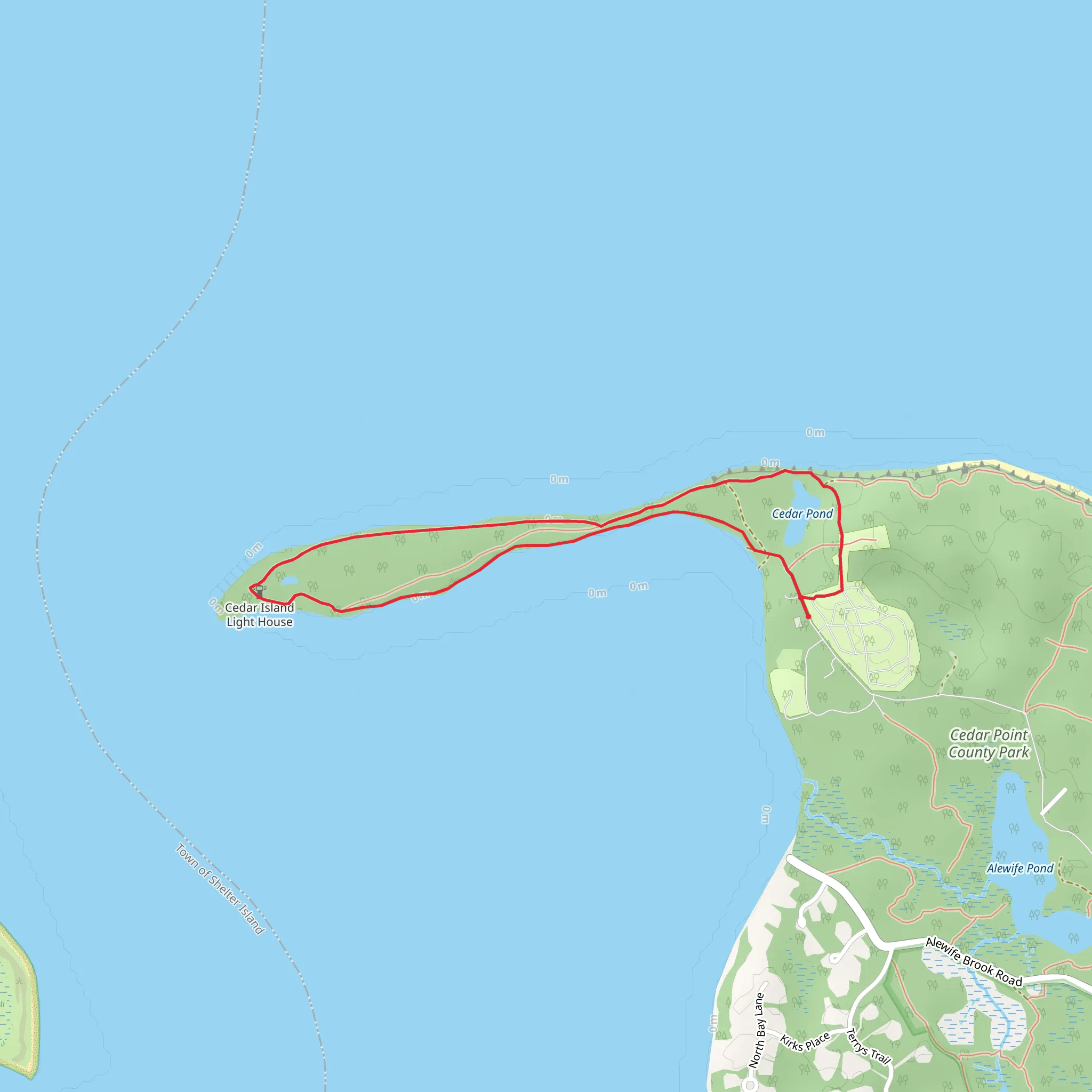 Cedar Point Light House Loop Trail mobile static map