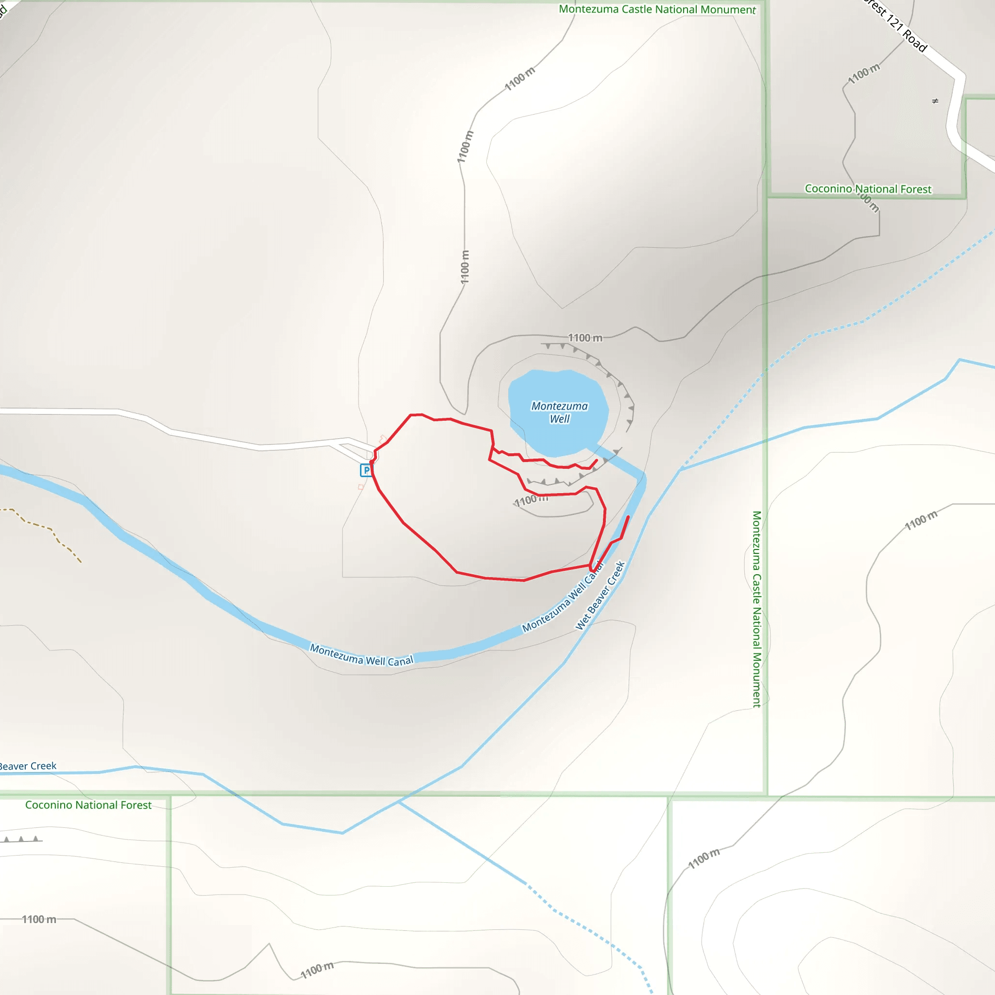 Montezuma Well and Montezuma Well Canal Loop mobile static map