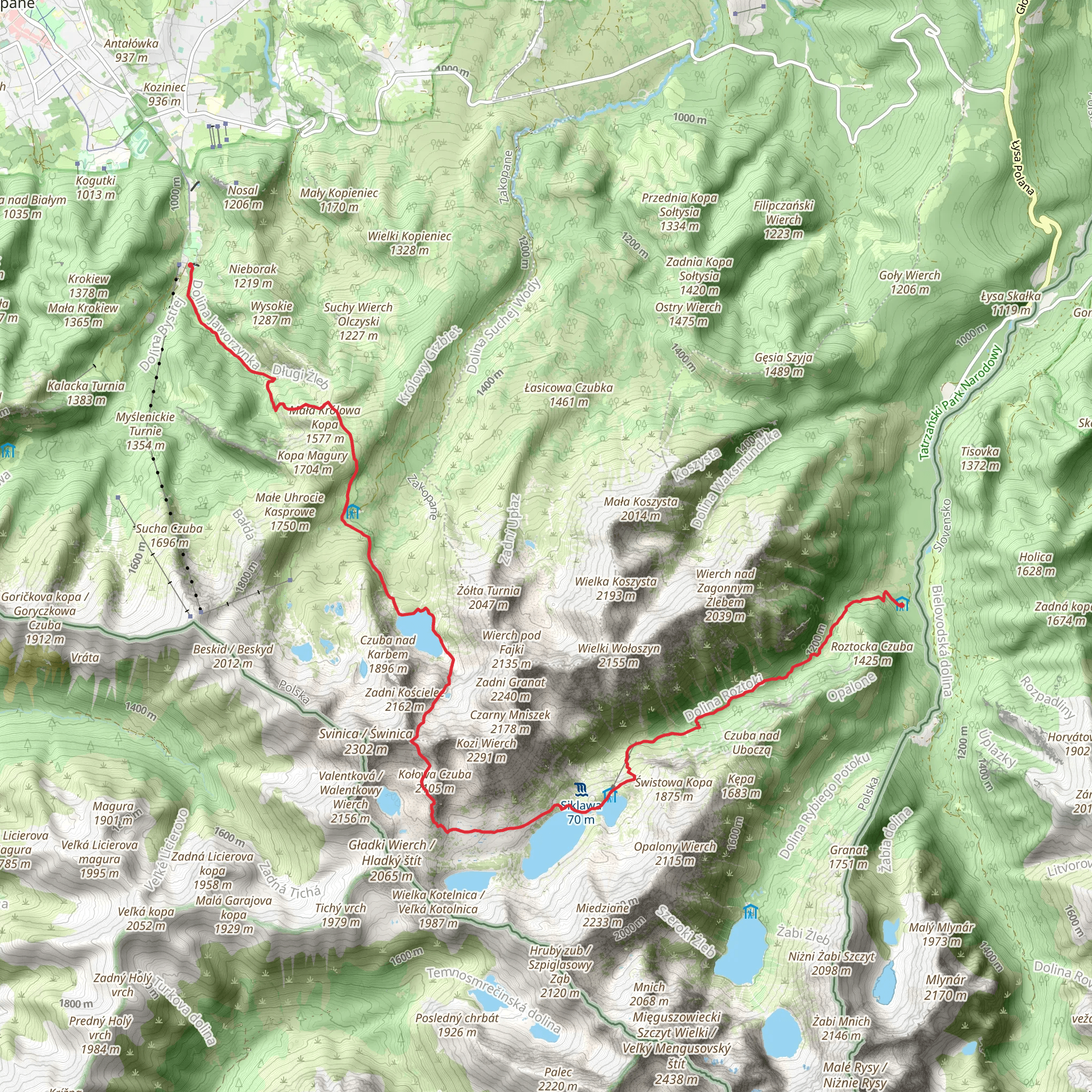 Valley of the 5 lakes and Zawrat mountain pass Hike mobile static map