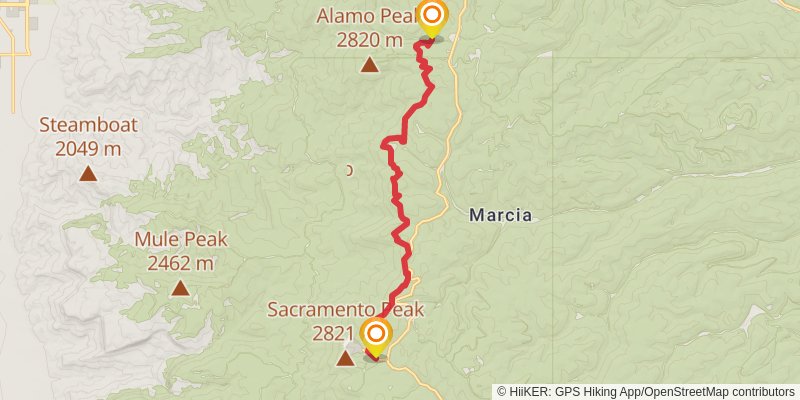 Sacramento Rim Trail stage 2 Map