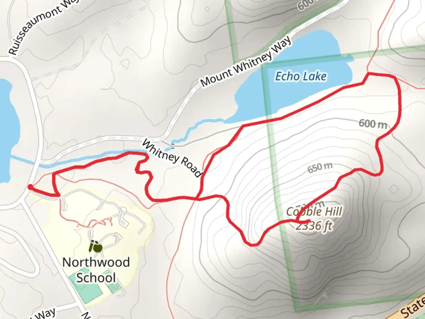 An image depicting the trail Cobble Hill Loop Trail and its surrounding area.
