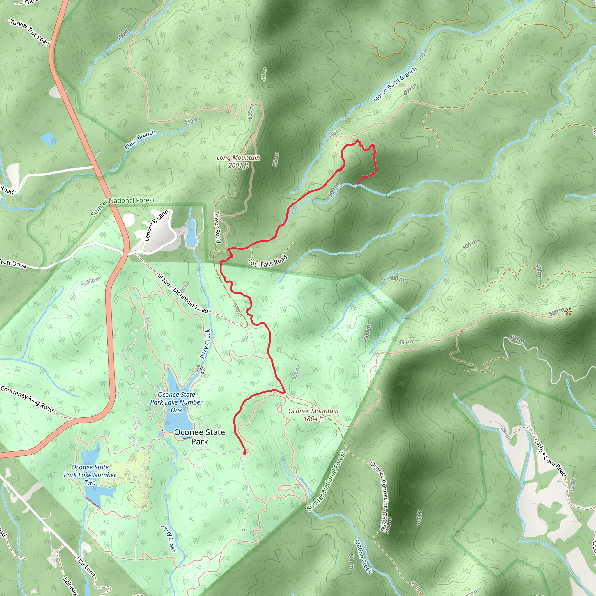 Hidden Falls and Foothills Trail mobile static map