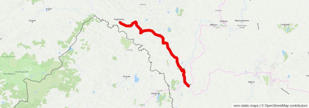 Scarva to Aughnacloy stage 3 Map