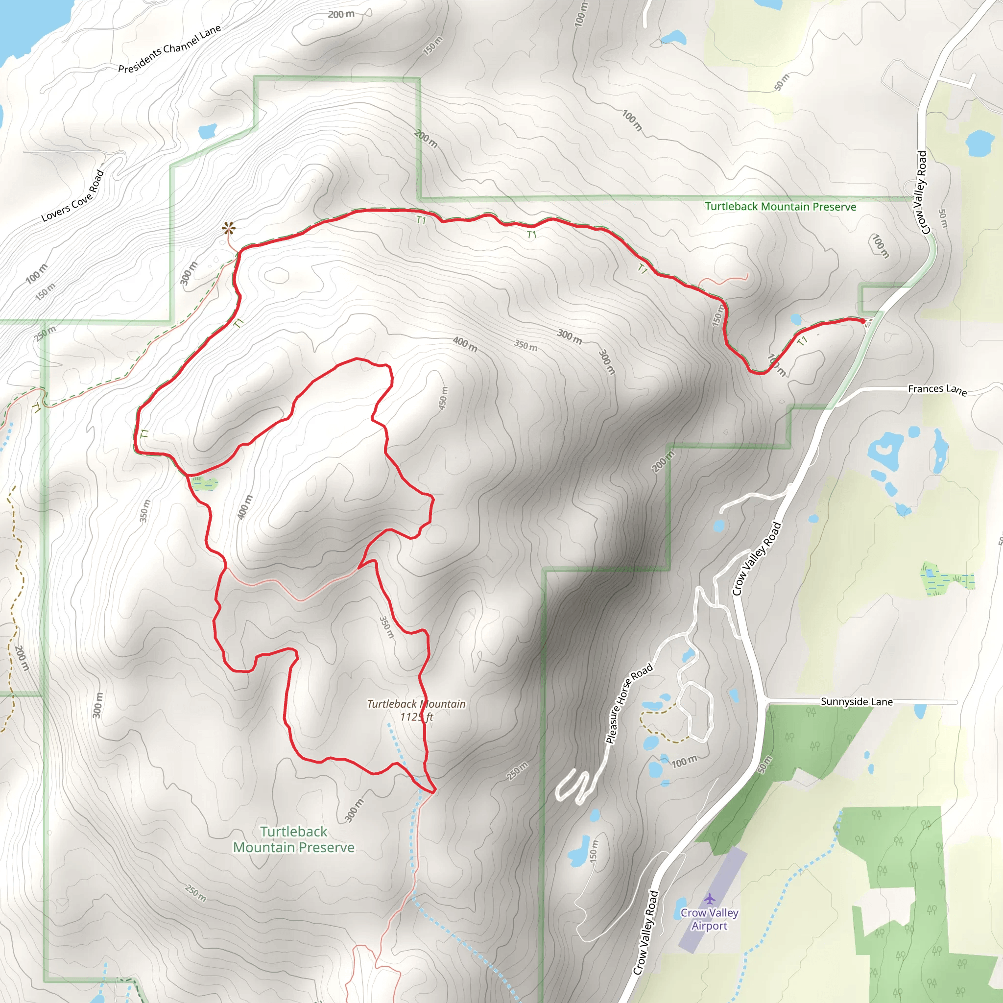 Turtleback Mountain Preserve Loop mobile static map