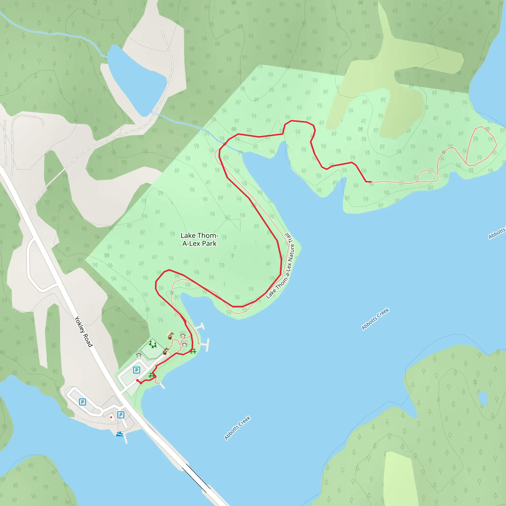 Lake Thom-A-Lex Park Walk mobile static map