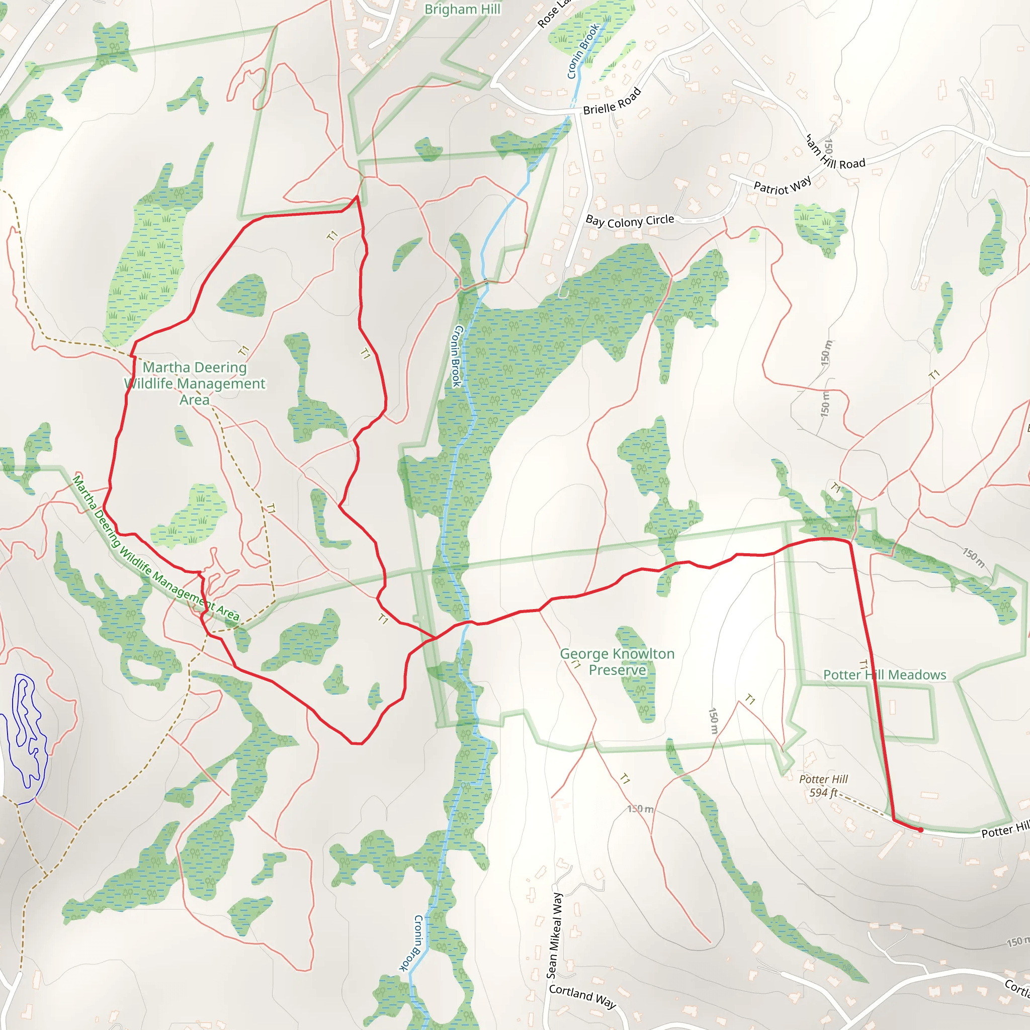 Potter Hill and Cronin Brook Loop mobile static map