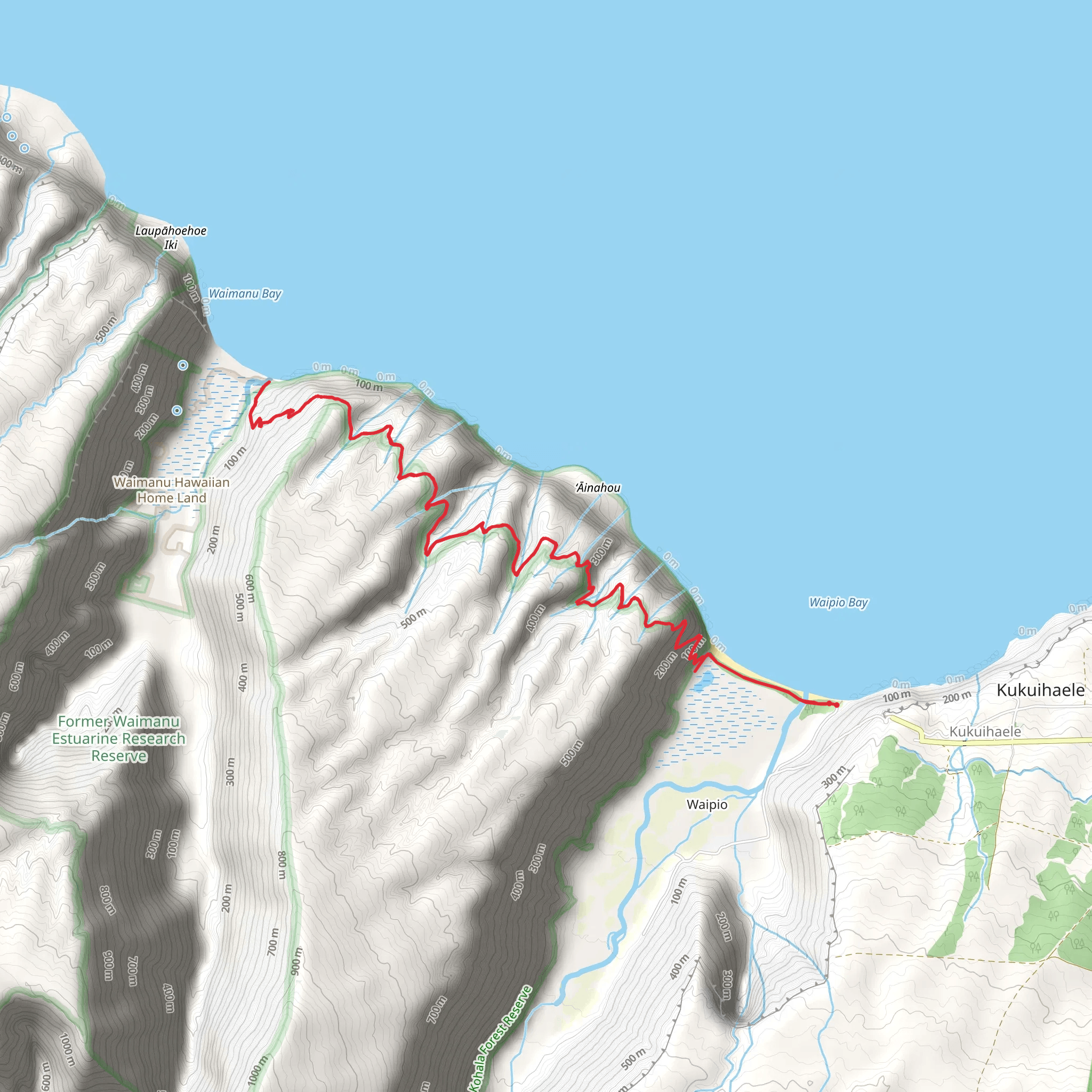 Muliwai Trail mobile static map
