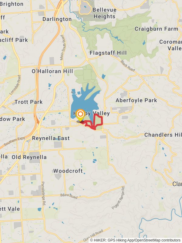 Woodland Loop - Happy Valley Reservoir mobile static map