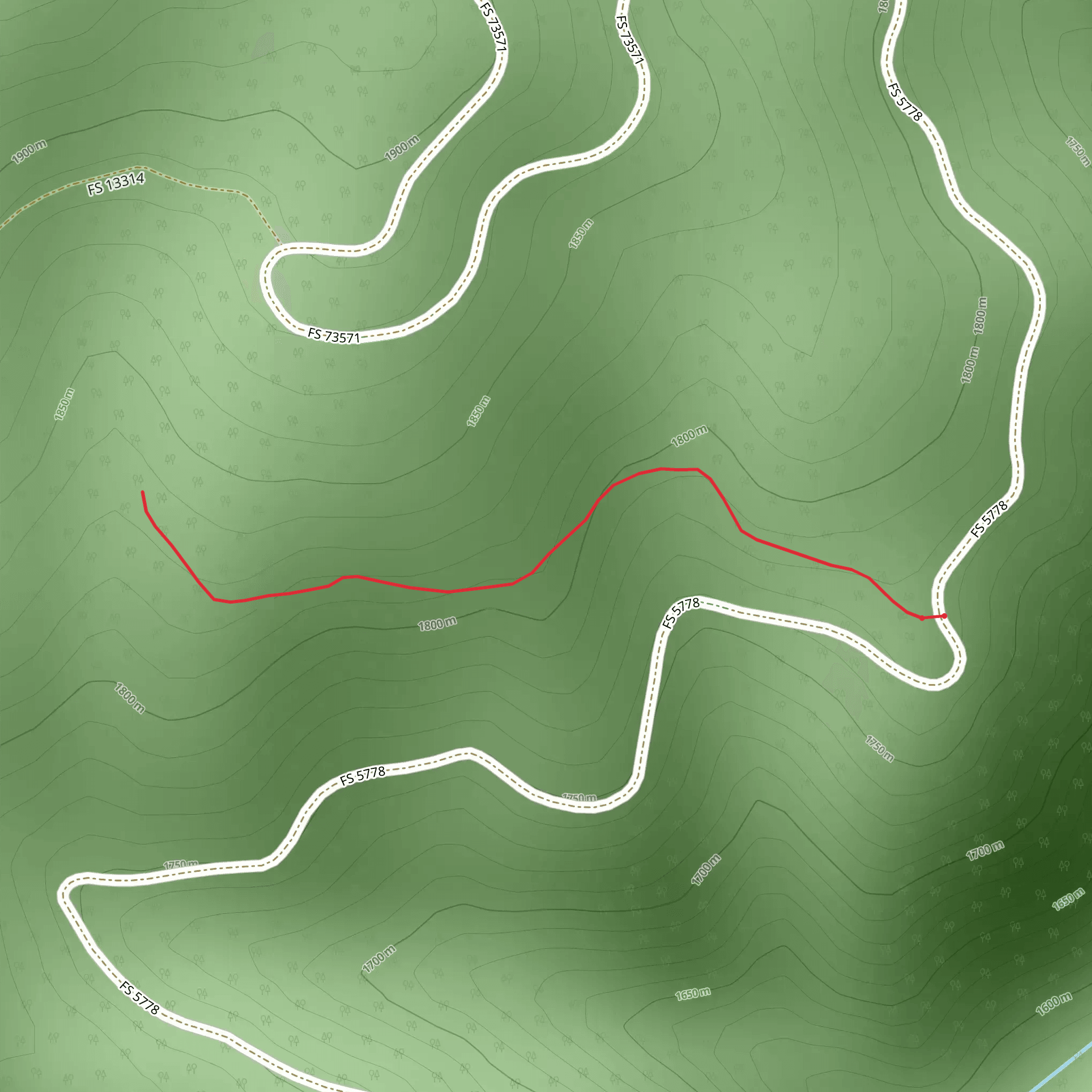 South of Tepee Point Trail mobile static map