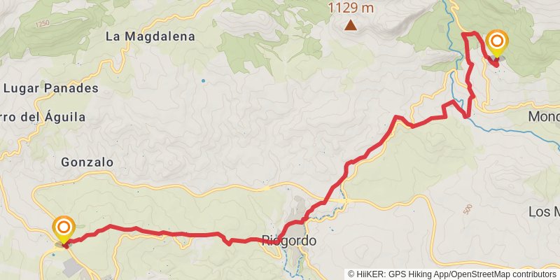 Andalucian Coast to Coast Walk stage 7 Map
