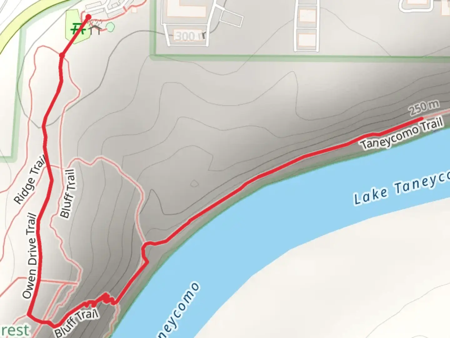 An image depicting the trail Table Rock Lake and its surrounding area.