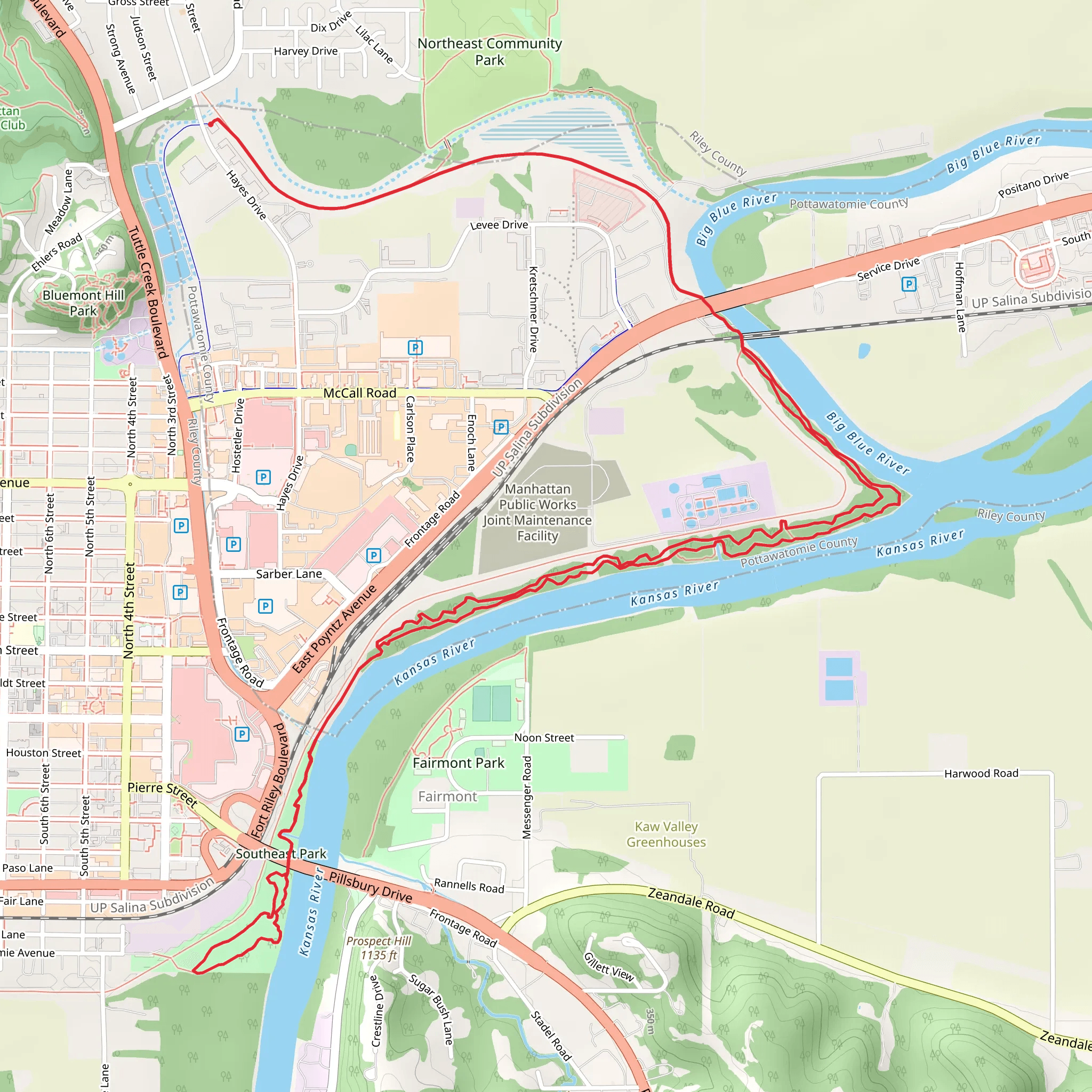 Linear and Manhattan River Trails mobile static map