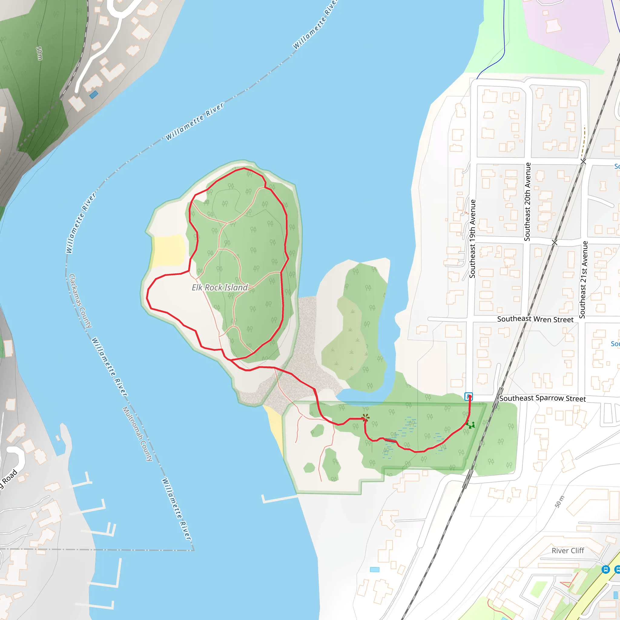 Elk Rock Island Loop mobile static map