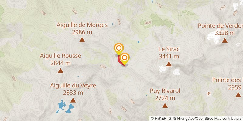 GR 54 - Tour of Oisans and Ecrins spur 3 Map