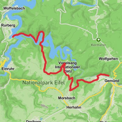 Freibad am Rursee mit Sandstrand to Gemund Walk mobile static map