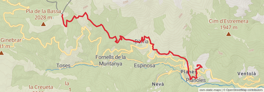 GR 11 Senda Pirenaica Cataluña stage 15 Map