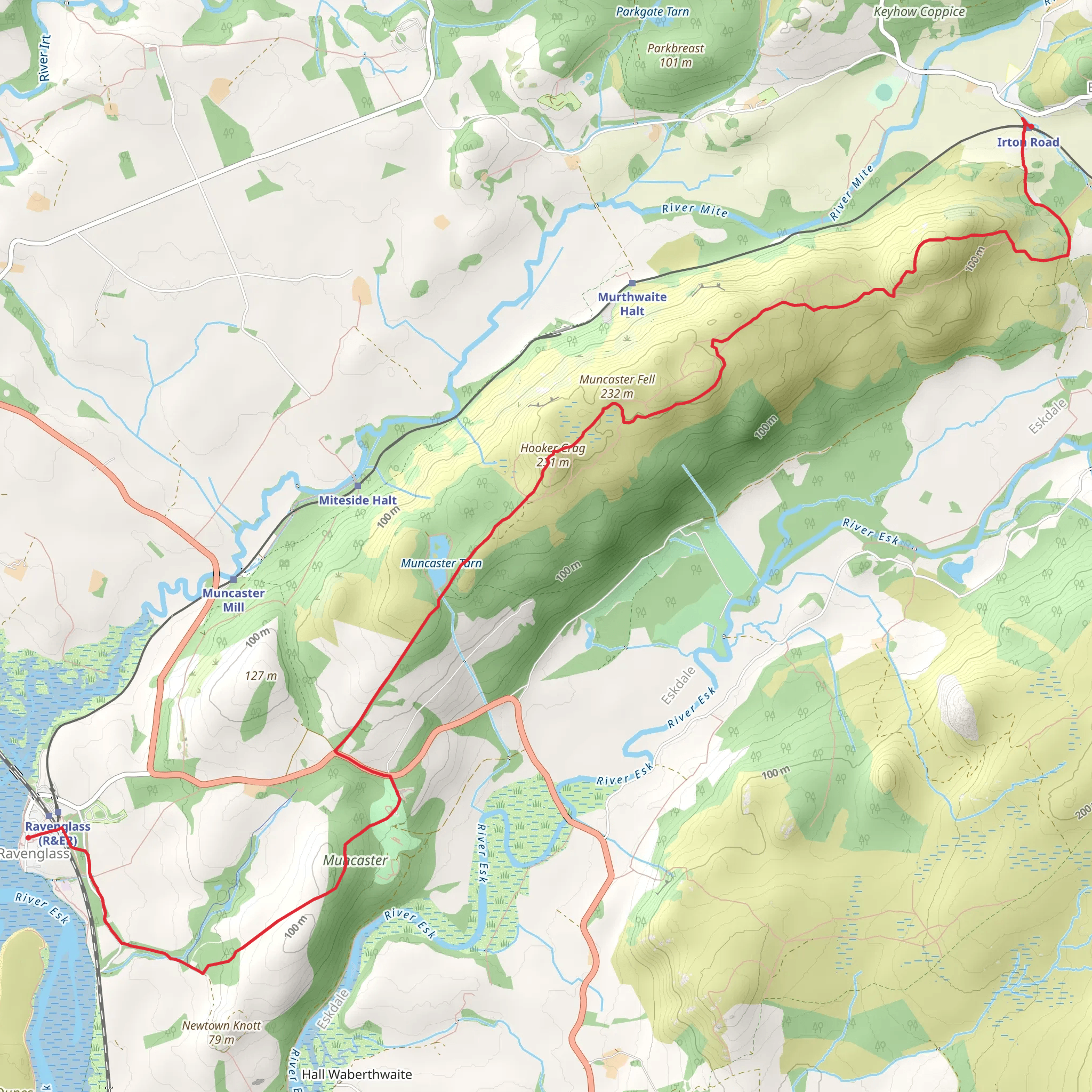 Irton Road to Ravenglass Walk mobile static map
