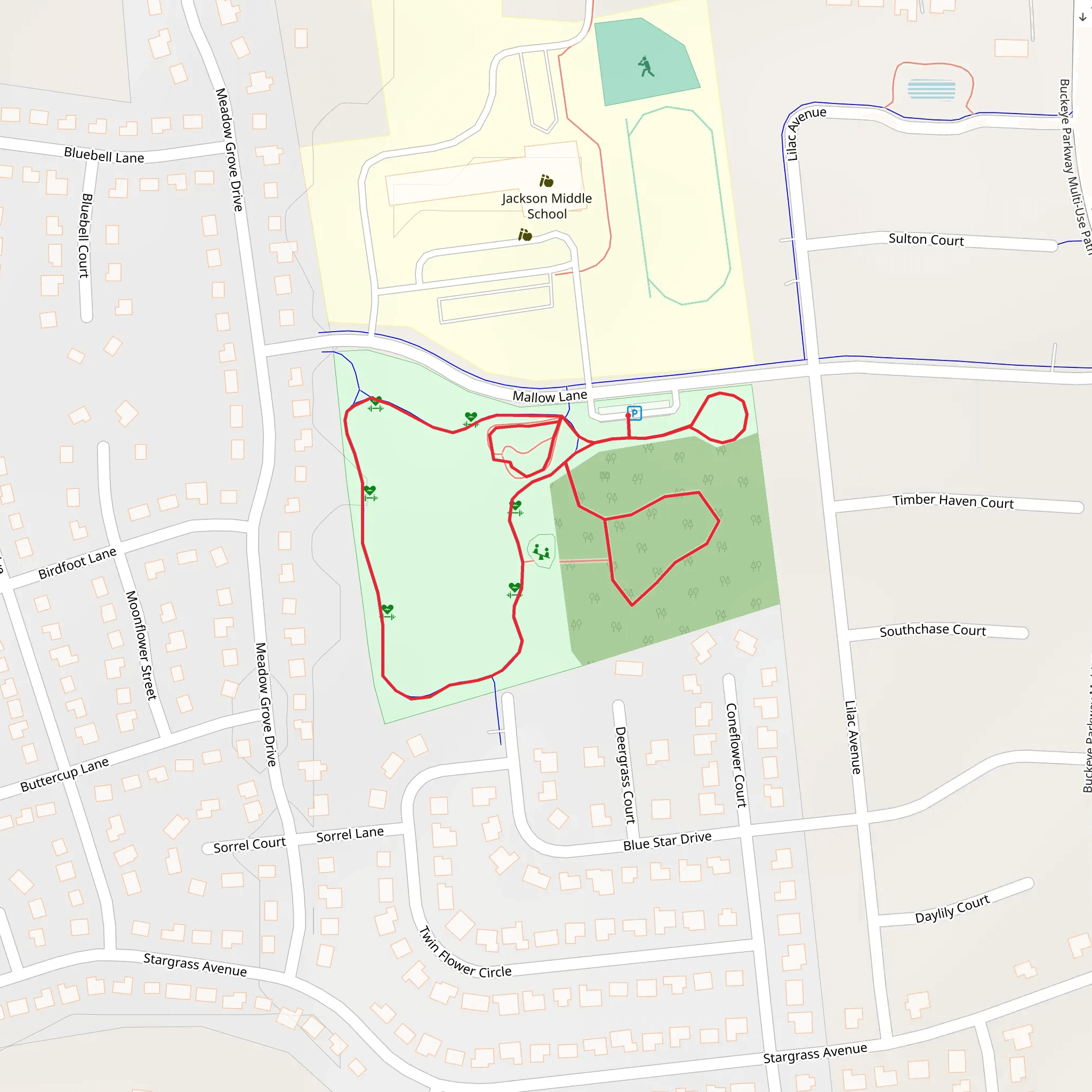 Henceroth Park Loop mobile static map