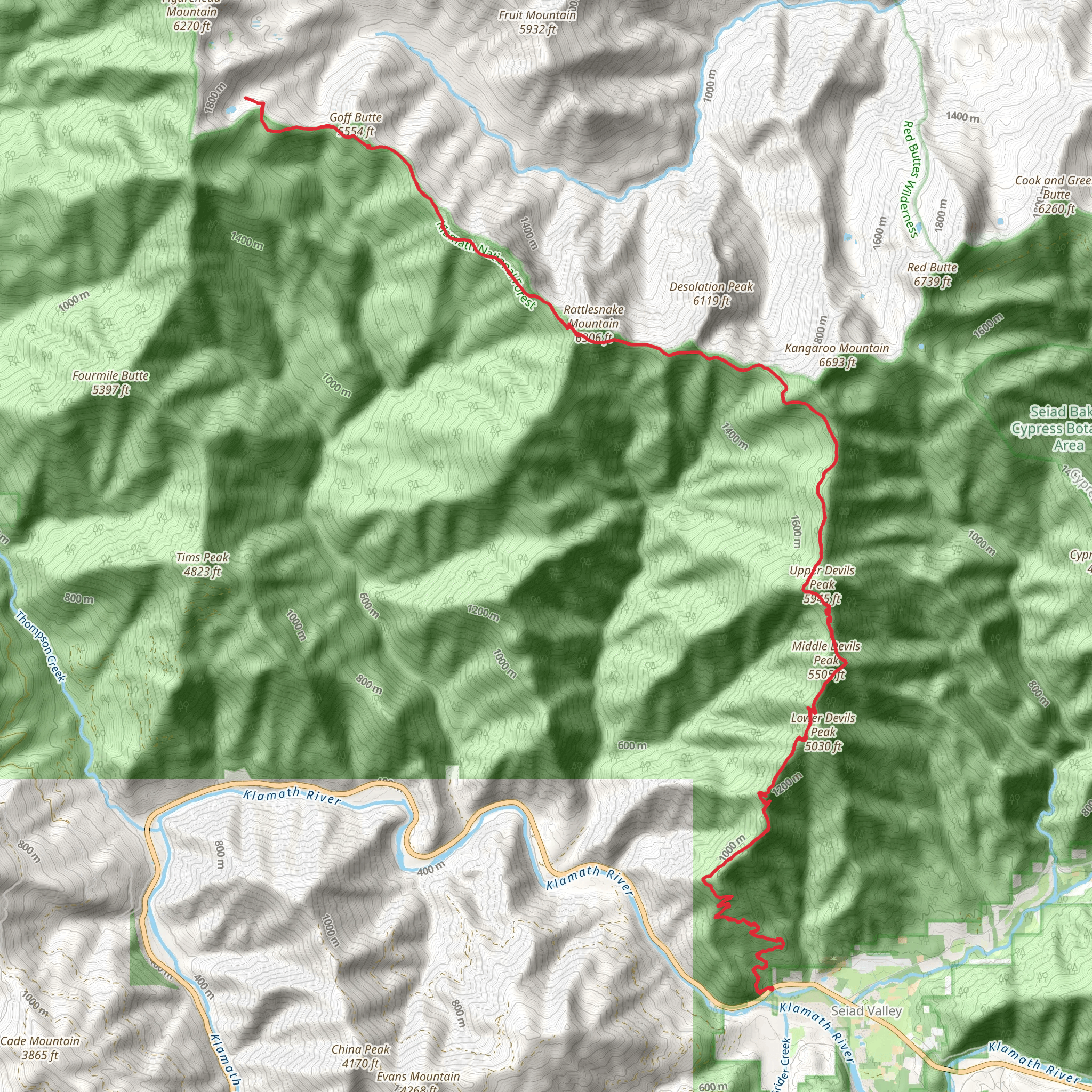 Boundary Trail via Pacific Crest National Scenic Trail mobile static map
